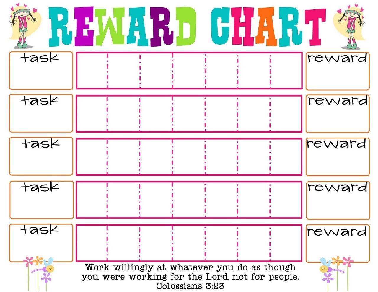 Printable Reward Chart Template | Printable Reward Charts Template - Free Printable Reward Charts