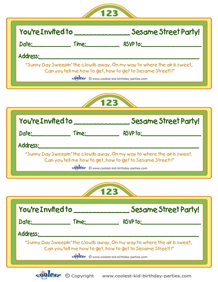 Printable Sesame Street Sign Invitation - Coolest Free Printables - Free Printable Sesame Street Sign