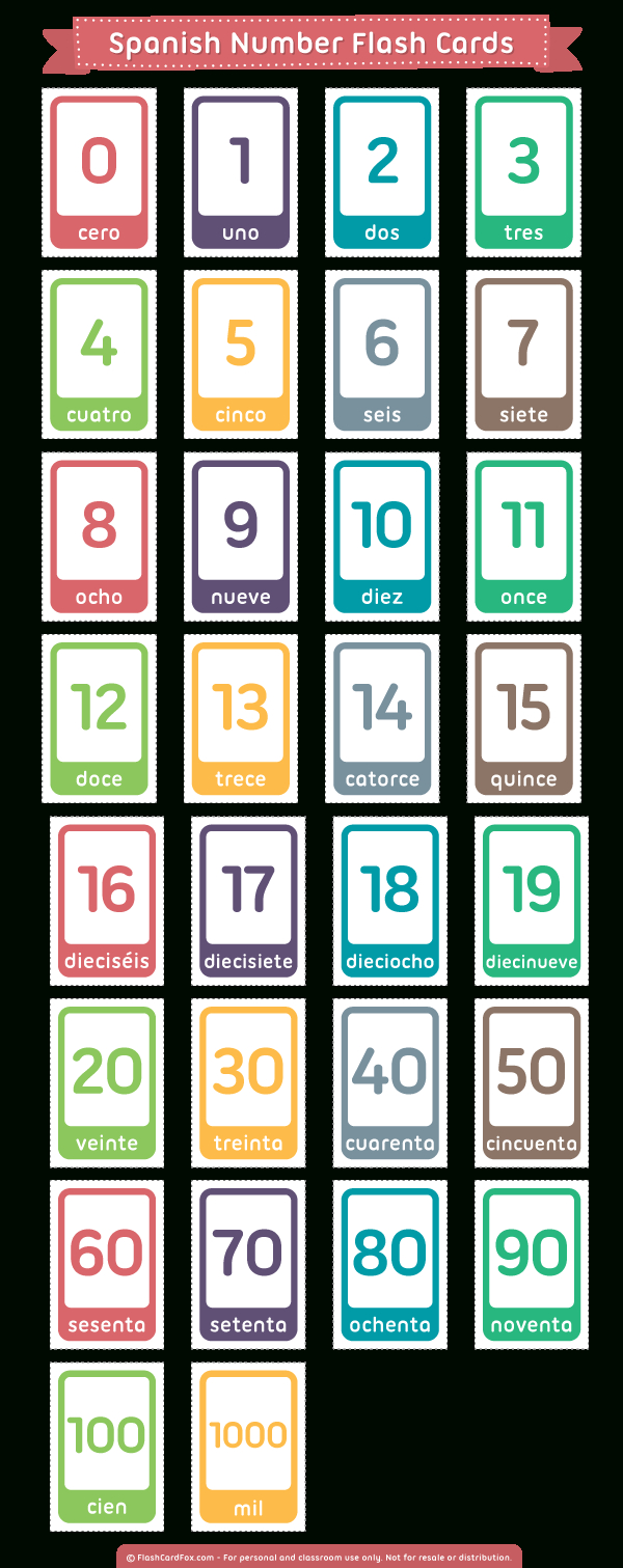 Printable Spanish Number Flash Cards - Free Printable Number Flashcards 1 30