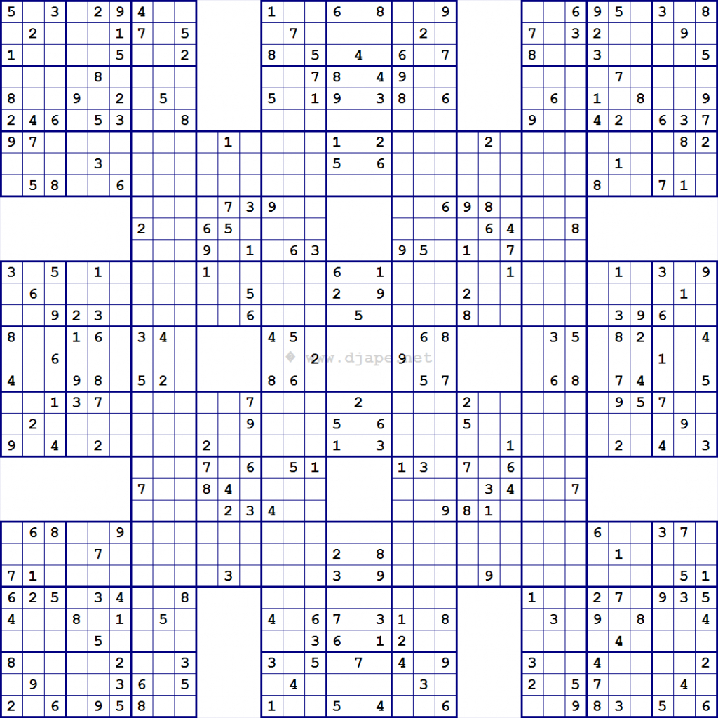 Printable Super Challenger Sudoku Puzzles | Printable Sudoku Free - Free Printable Super Challenger Sudoku