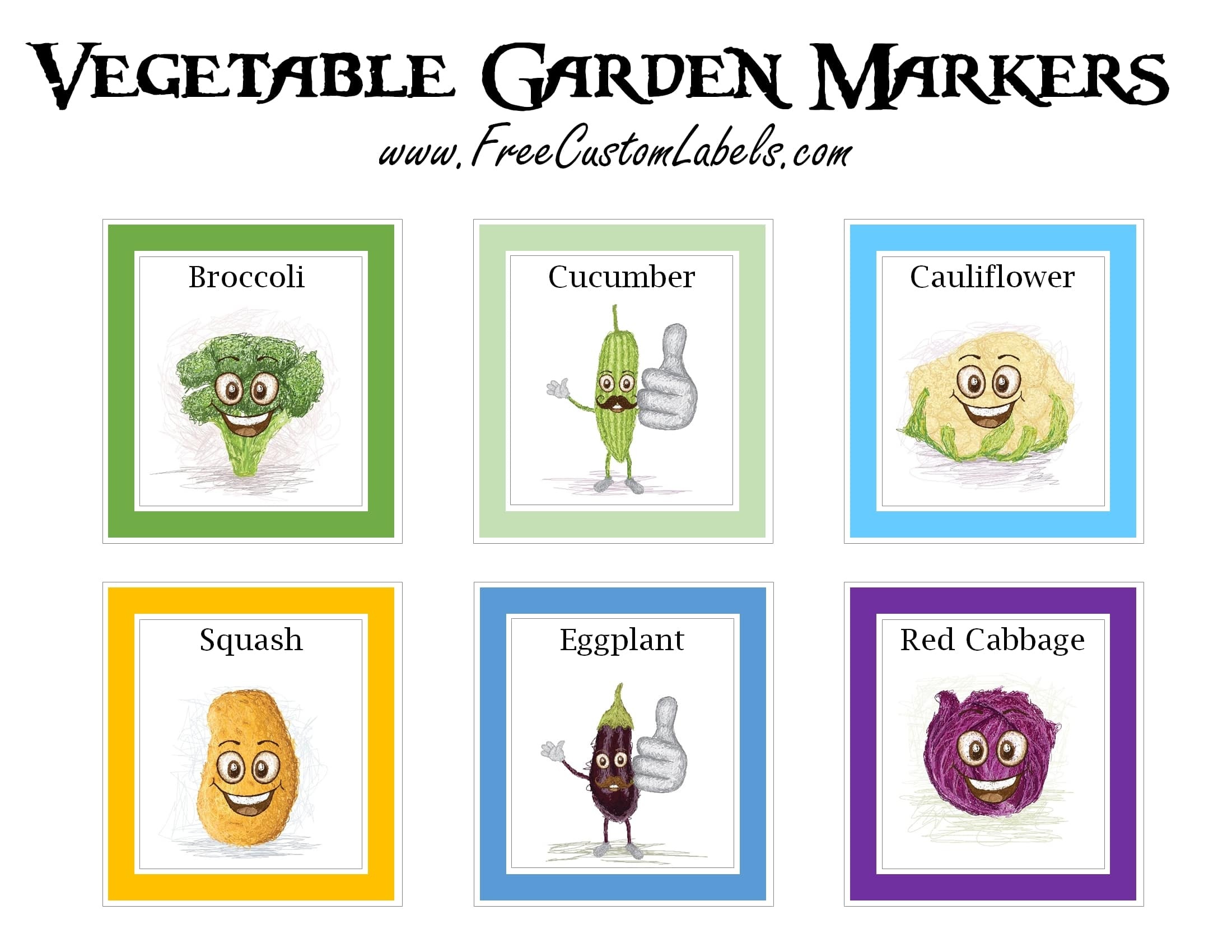 Printable Vegetable Garden Markers | Free Instant Download - Free Printable Plant Labels