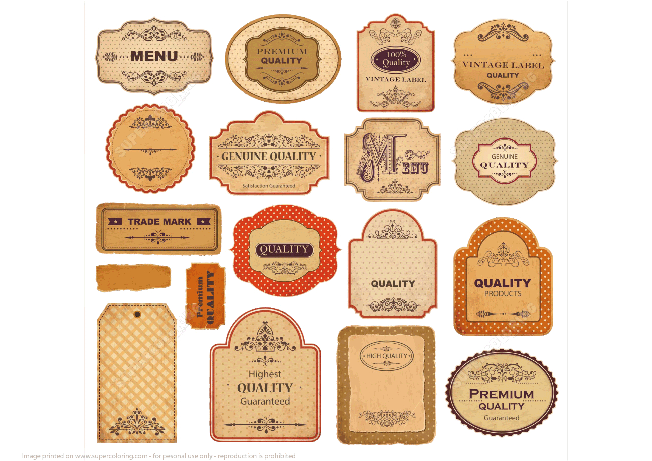 Printable Vintage Labels With Old Papers And Ornaments | Free - Free Printable Vintage Labels