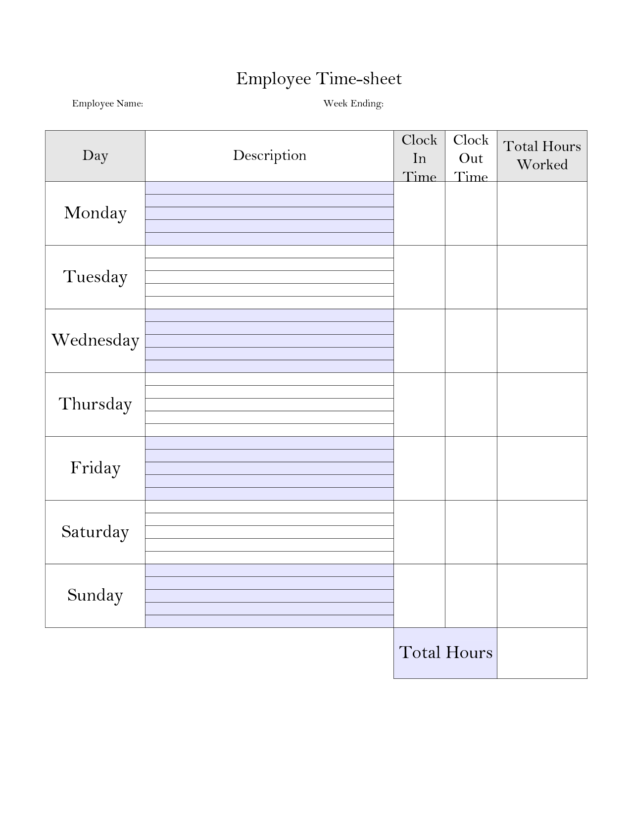 Time Card Templates Free Printable - Free Printable