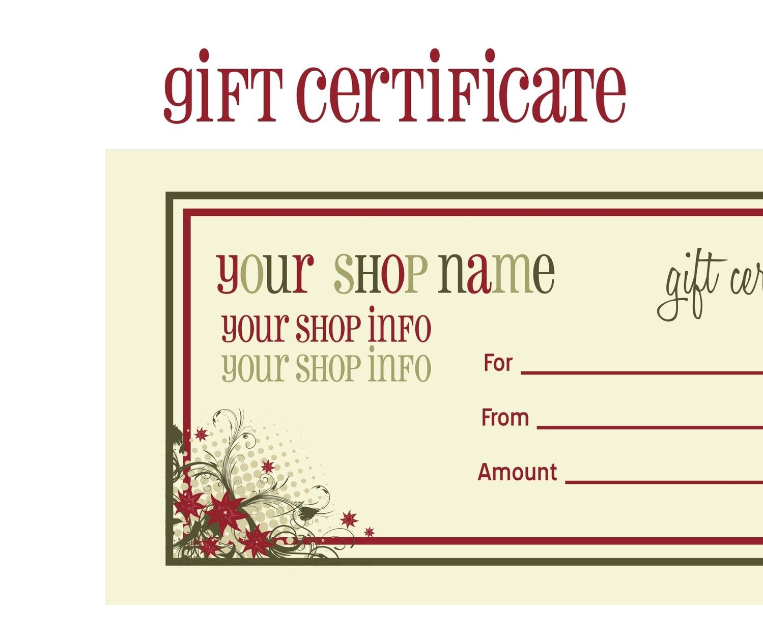 Printable+Christmas+Gift+Certificate+Template | Massage Certificate - Free Printable Tattoo Gift Certificates