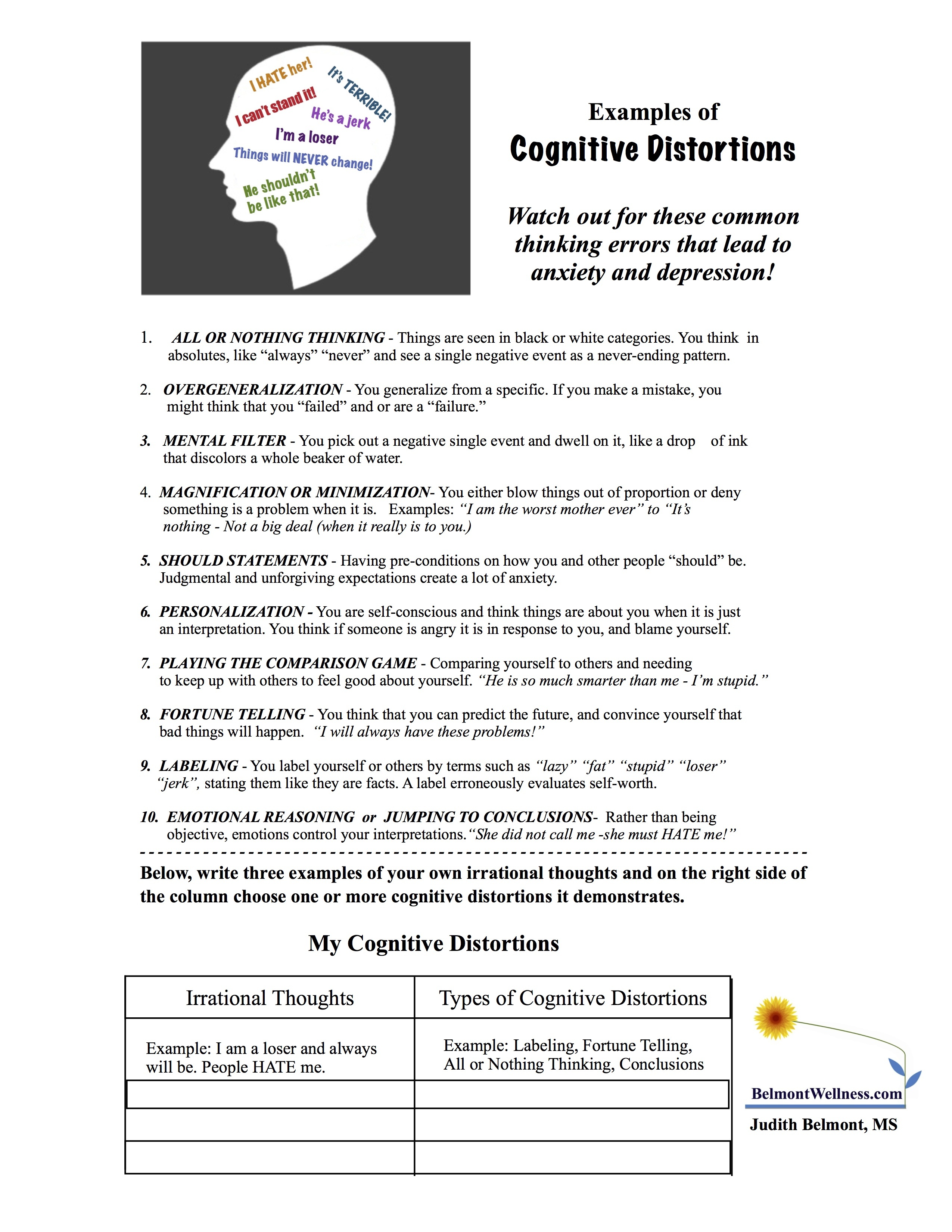 psychoeducational handouts quizzes and group activities