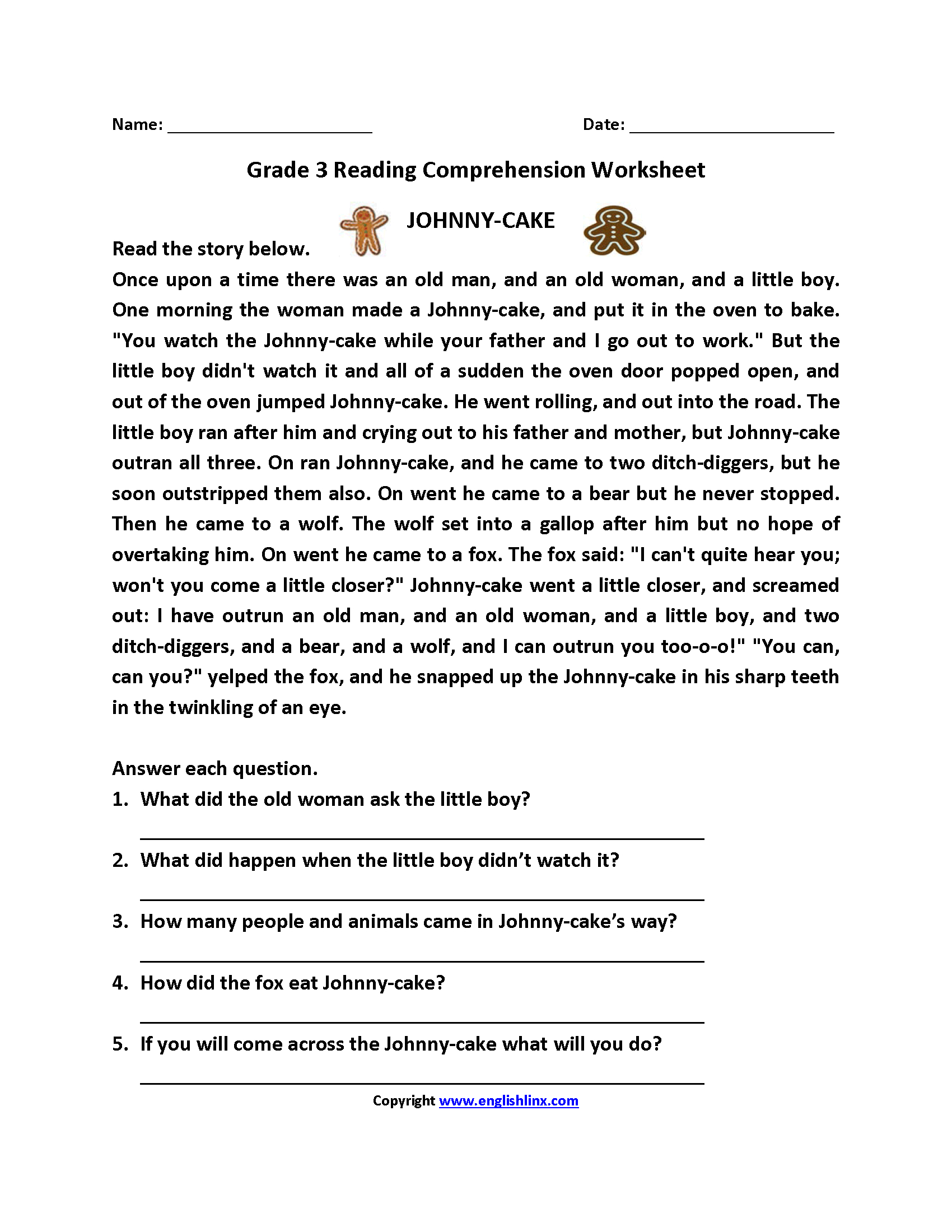 Reading Worksheets | Third Grade Reading Worksheets - Free Printable 3Rd Grade Reading Worksheets