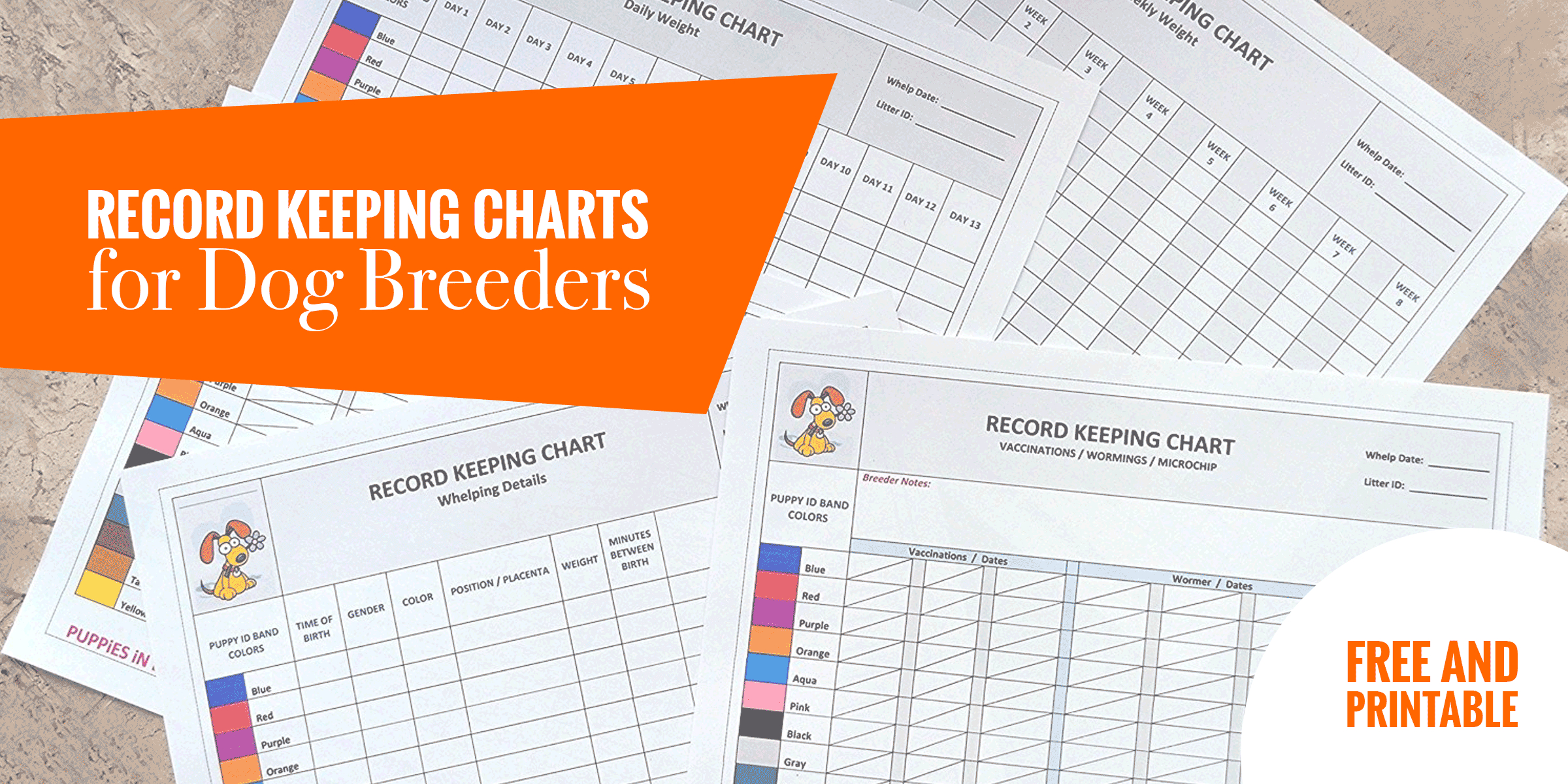 Record Keeping Charts For Breeders — Free Printable Puppy Forms - Free Printable Dog Shot Records