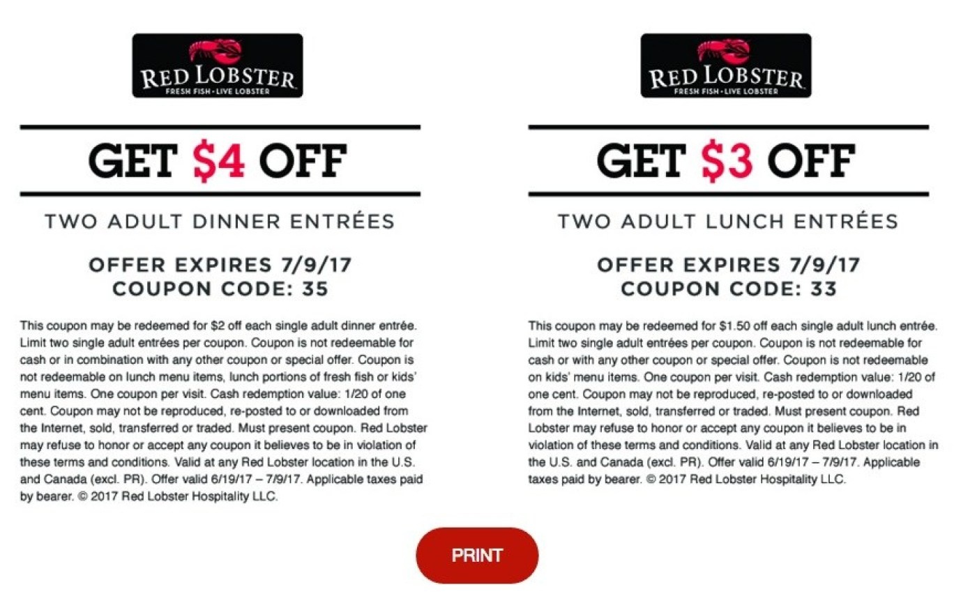 Free Printable Red Lobster Coupons Free Printable