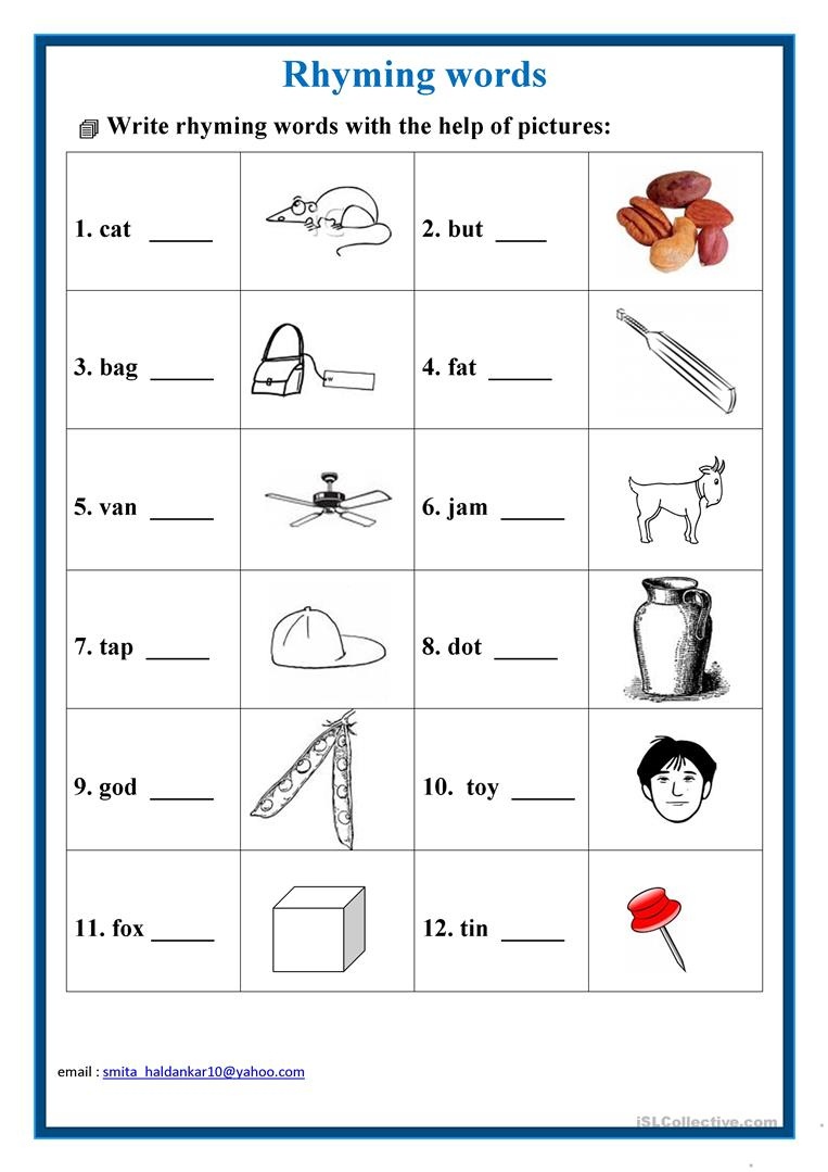 Rhyming Worksheet Free Kindergarten rhyming-worksheet-free-kindergarten