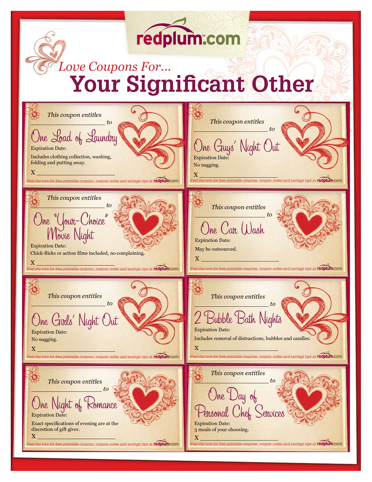 Free Printable Love Coupons Free Printable