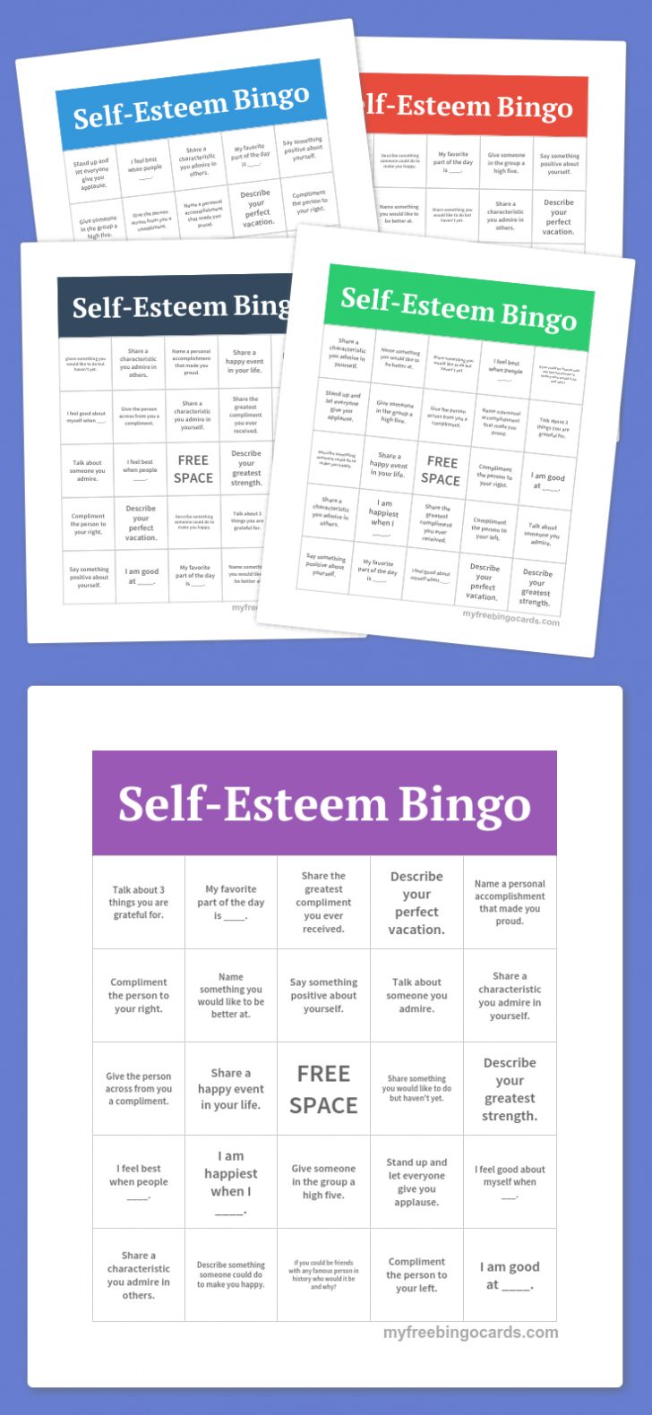 Free Printable Self Esteem Bingo