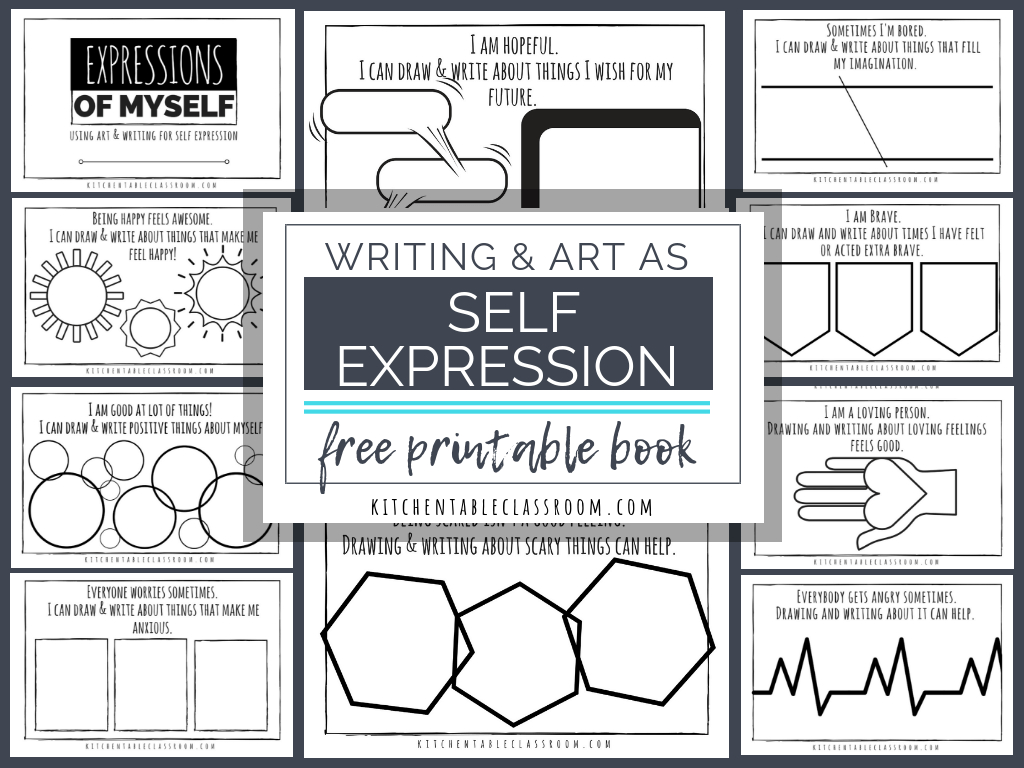 Self Expression Through Writing &amp;amp; Art- Free Self Esteem Worksheets - Free Printable Classroom Worksheets