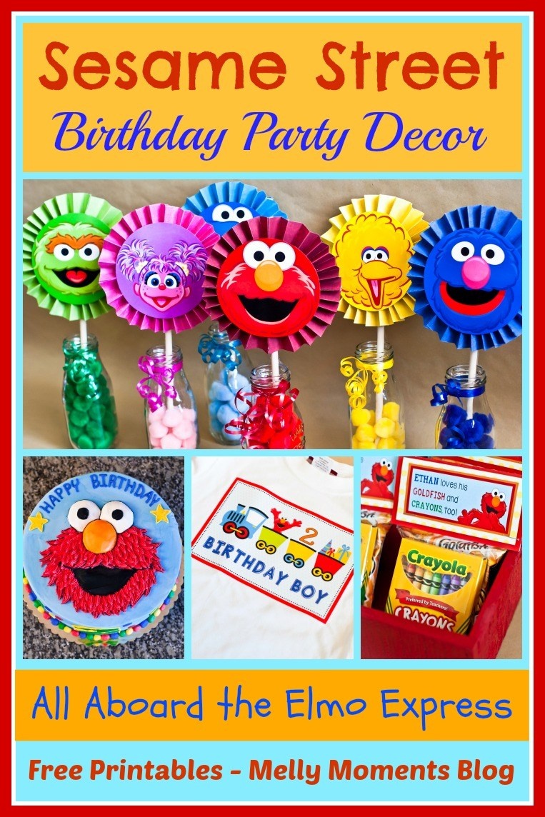 Sesame Street &amp;amp; Elmo Themed Birthday Party - Free Printable Sesame Street Cupcake Toppers
