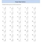 Single Digit Addition Worksheets For First Grade   Free Printable Addition Worksheets For 1St Grade