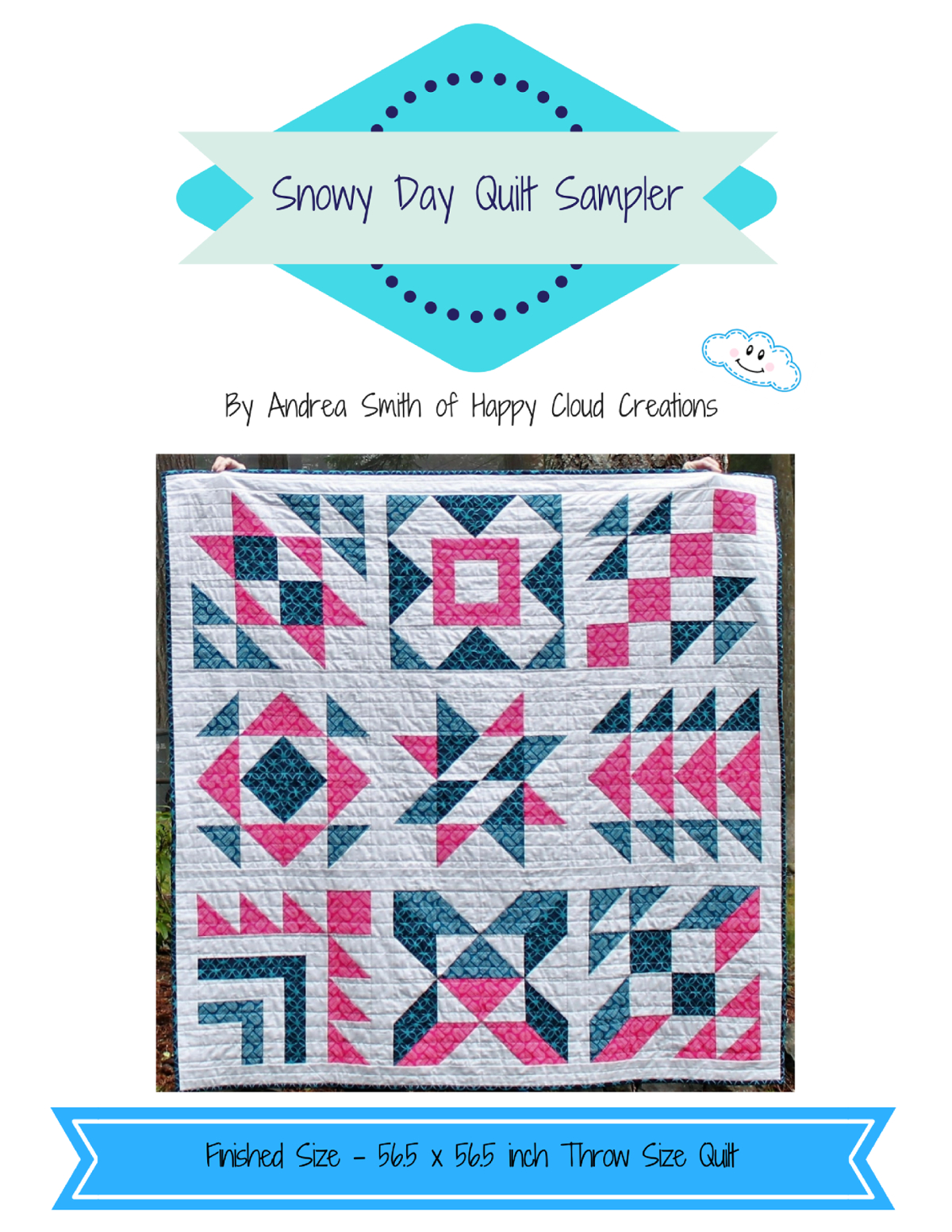 Snowy Day Quilt Sampler - Throw Size | Happy Cloud Creations - Printable Thangles Free