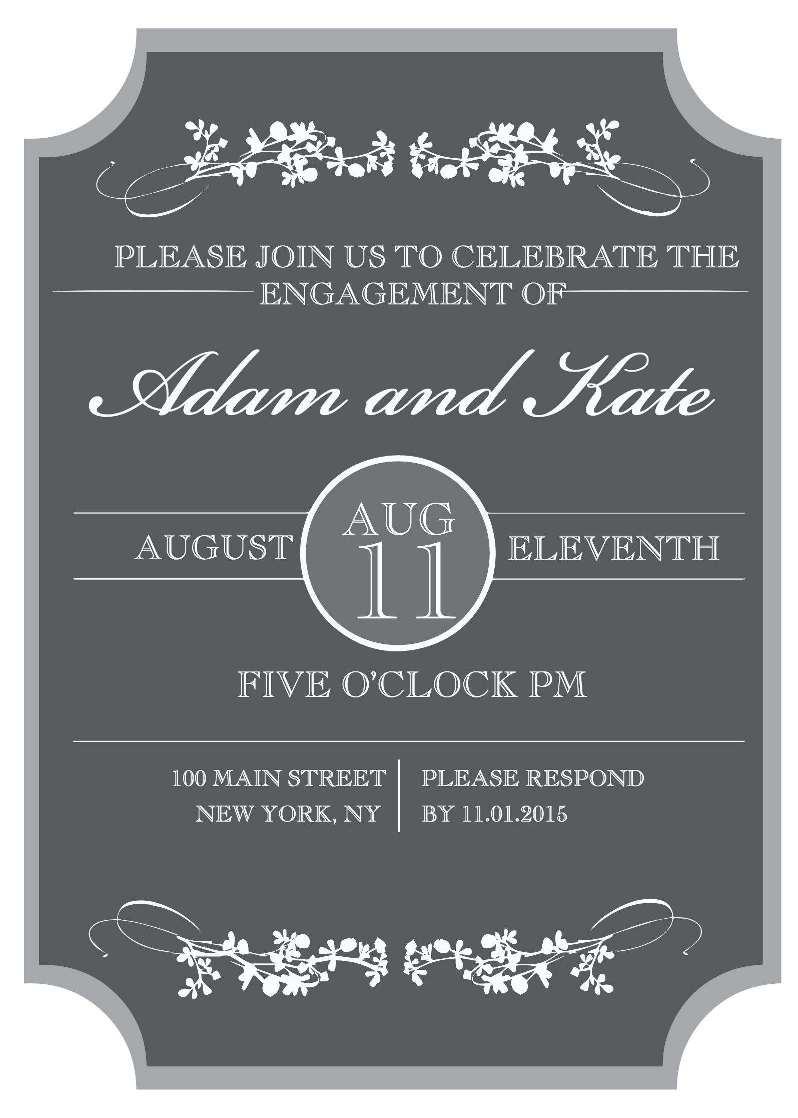Sophisticated Engagement Party Free Printable Invitation - Free Printable Engagement Invitations