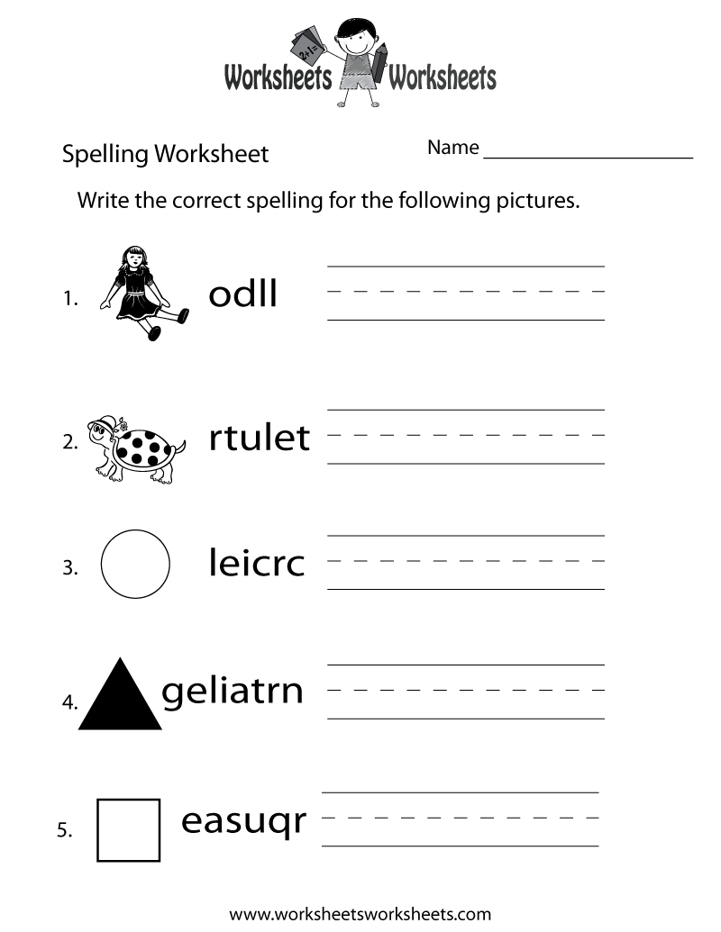 Spelling Practice Worksheet - Free Printable Educational Worksheet - Free Printable Spelling Practice Worksheets