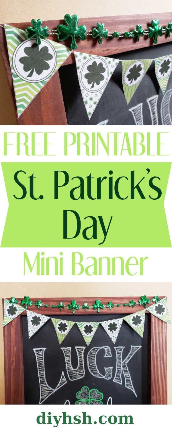 St. Patrick&amp;#039;s Day Banner - Free Printable | Food * Family *home Diy - Free Printable St Patrick&amp;#039;s Day Banner