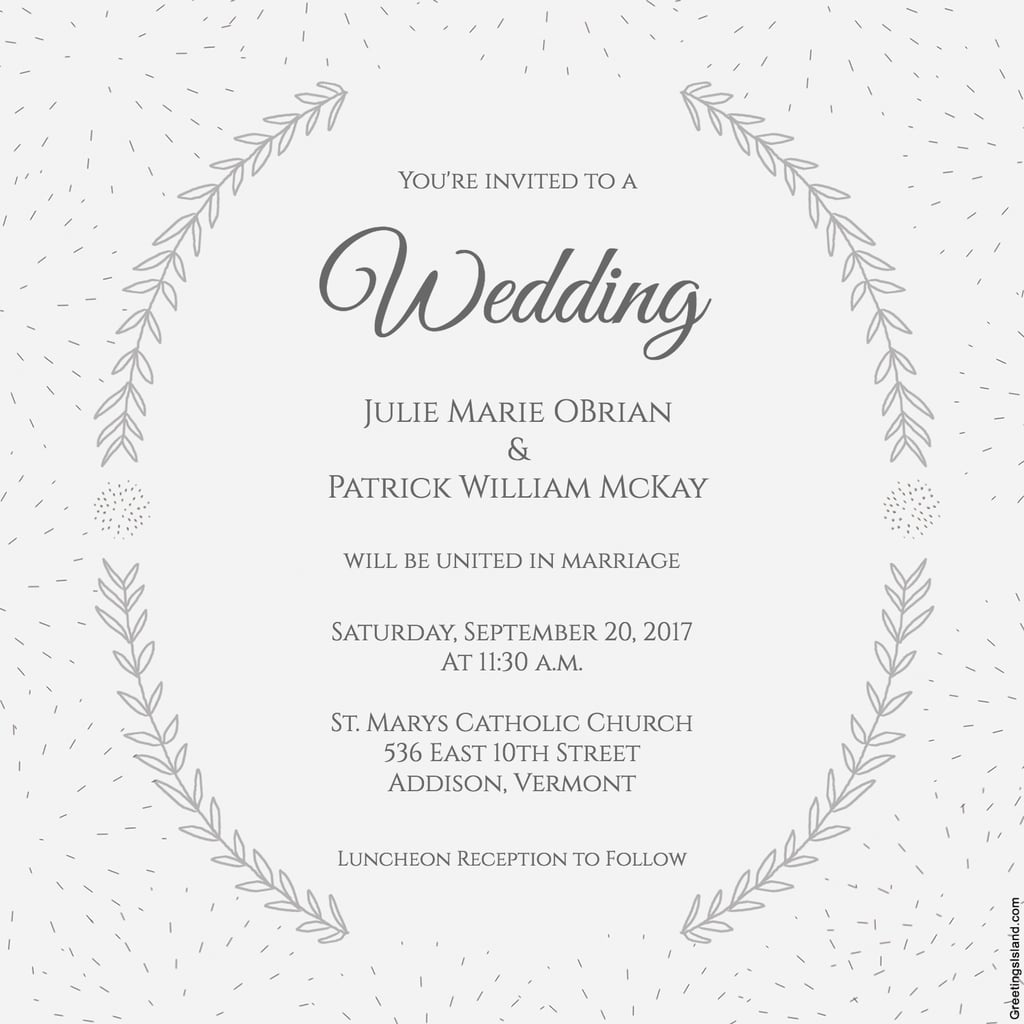 Stylized Laurels Wedding Invitation | Free Printable Wedding - Free Printable Wedding Invitations