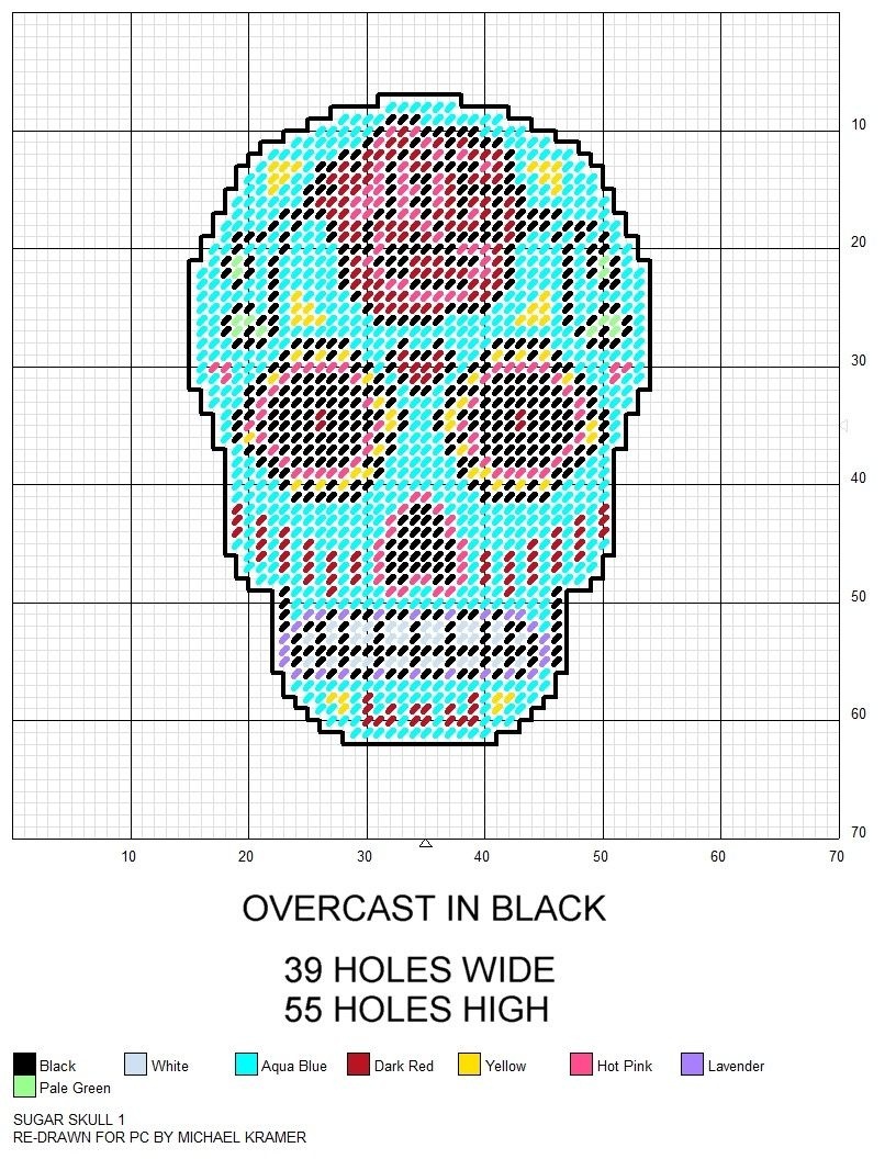 Sugar Skull Plastic Canvas Pattern | Various Plastic Canvas Patterns - Free Printable Plastic Canvas Patterns