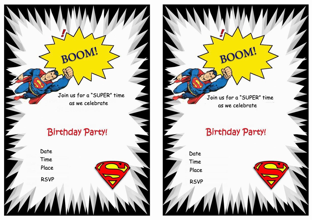 Superman Free Printable Birthday Party Invitations | Birthday Party - Free Printable Superman Invitations