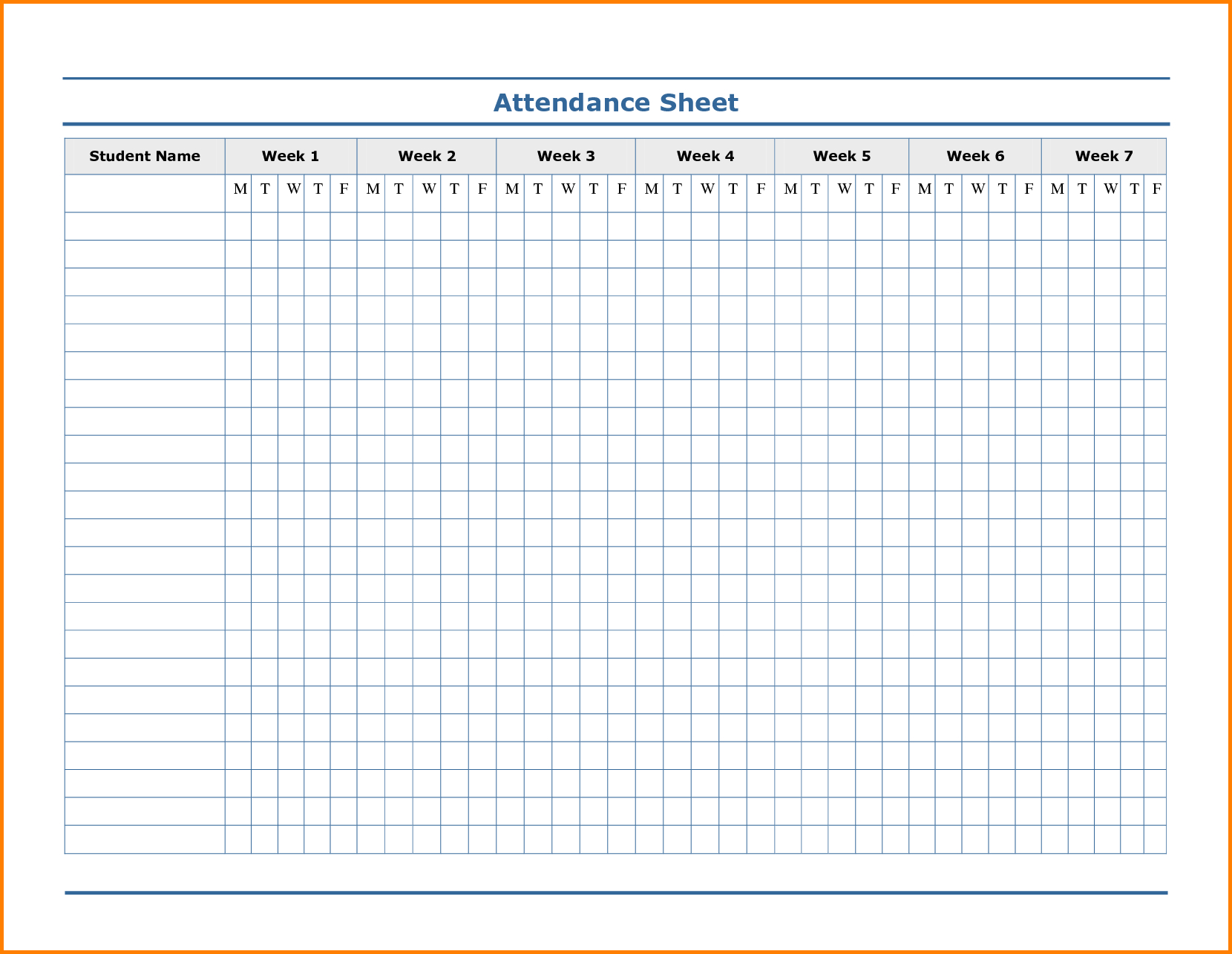 Teachers Attendance Sheet Unique Classroom Attendance Sheets Class - Free Printable Attendance Sheets For Homeschool