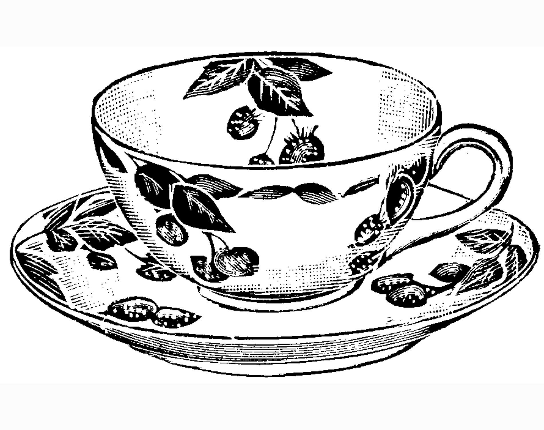 Vector Coffee Tea Cup #125 | Cricut | Adult Coloring, Printable - Free