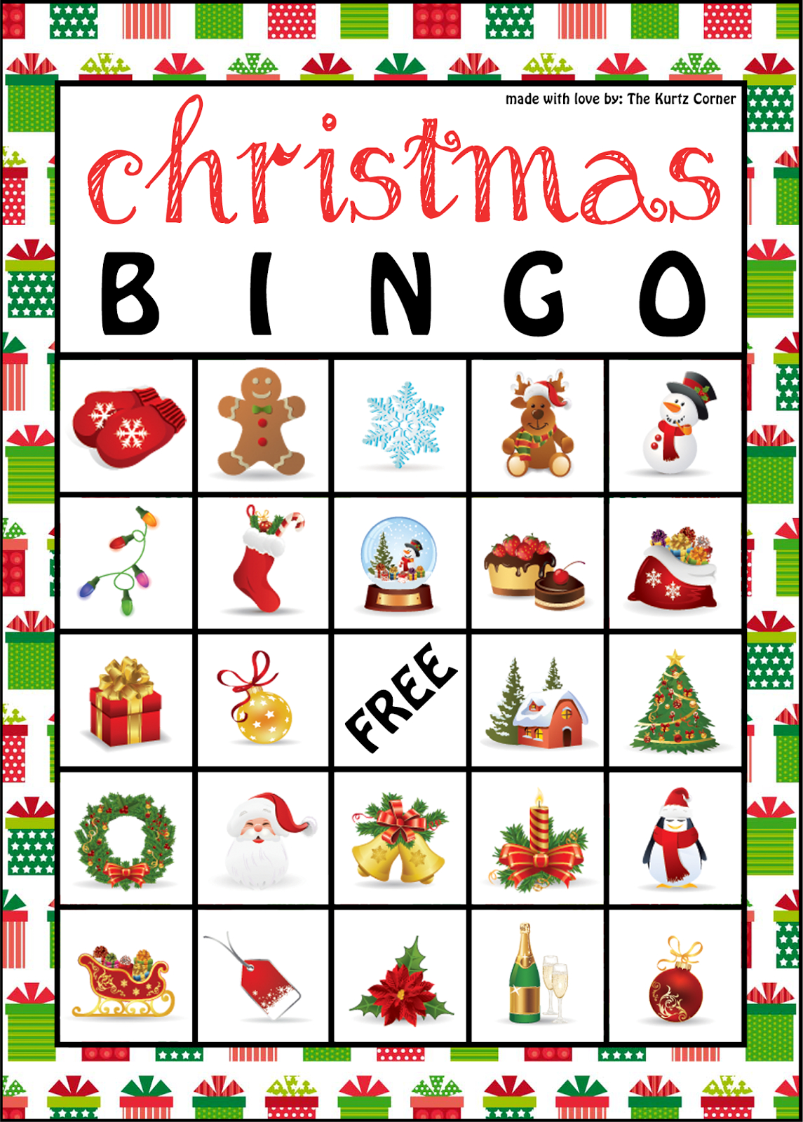 The Kurtz Corner: Free Printable Christmas Bingo Cards | Winter / X - Free Printable Christmas Games For Preschoolers