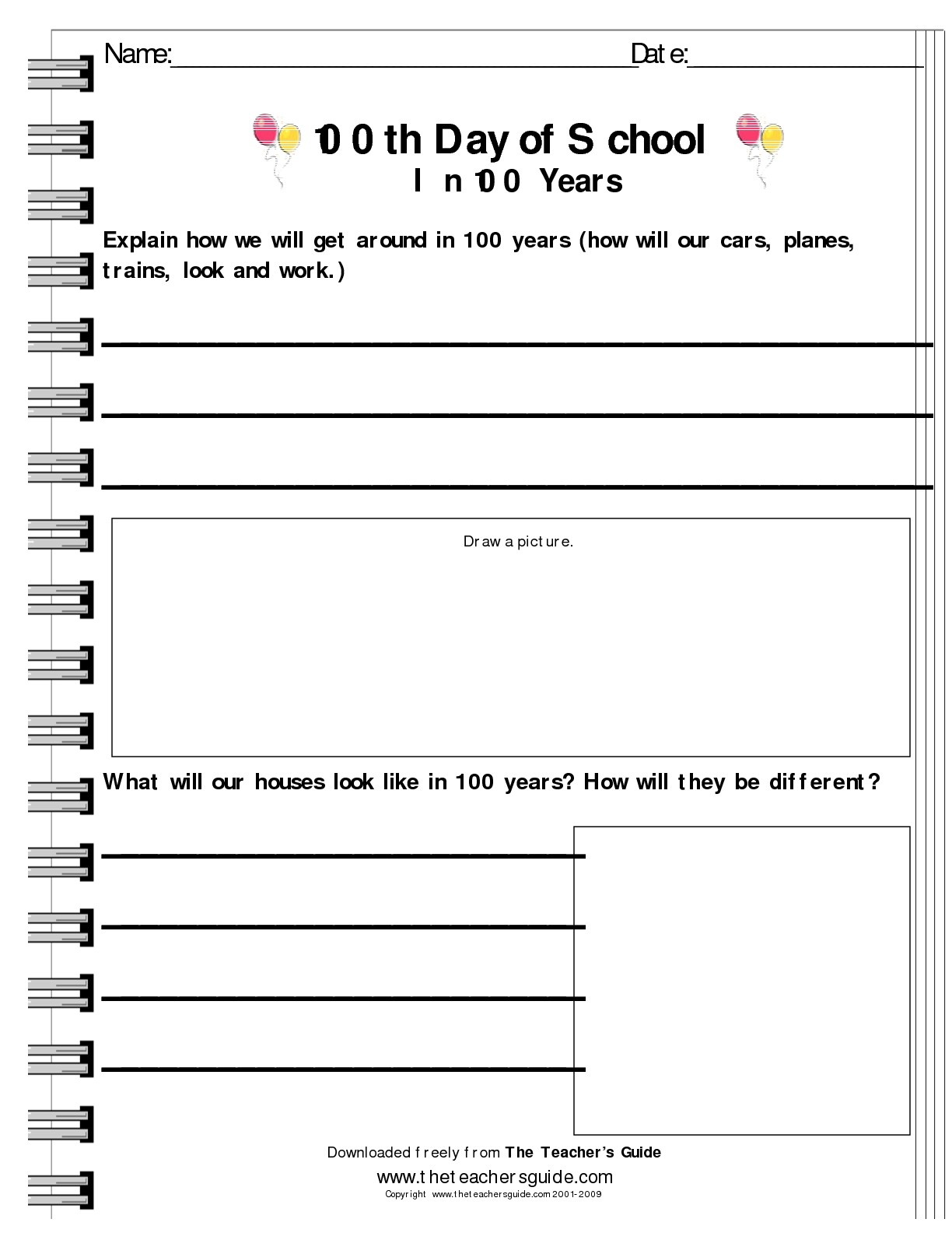 The Teacher&amp;#039;s Guide 100Th Day Of School Theme Page - Free Printable Number Of The Day Worksheets