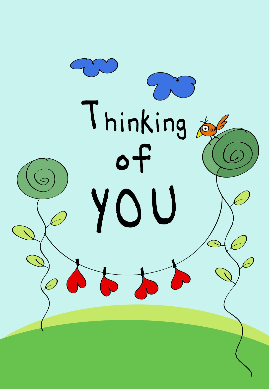 Thinking Of You - Love Card (Free) | Greetings Island - Free Printable Love Greeting Cards