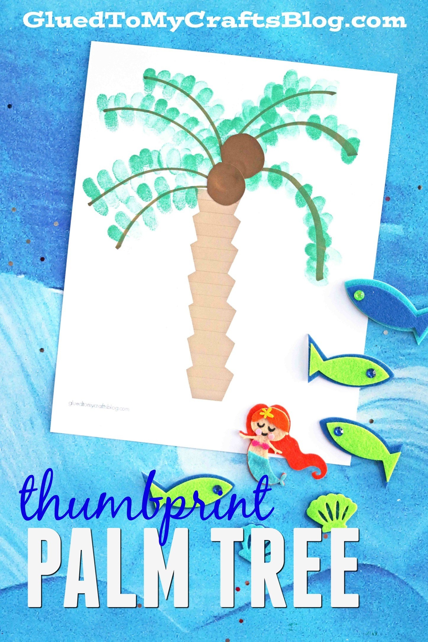Thumbprint Palm Tree W/free Printable Template - Glued To My Crafts - Free Printable Palm Tree Template