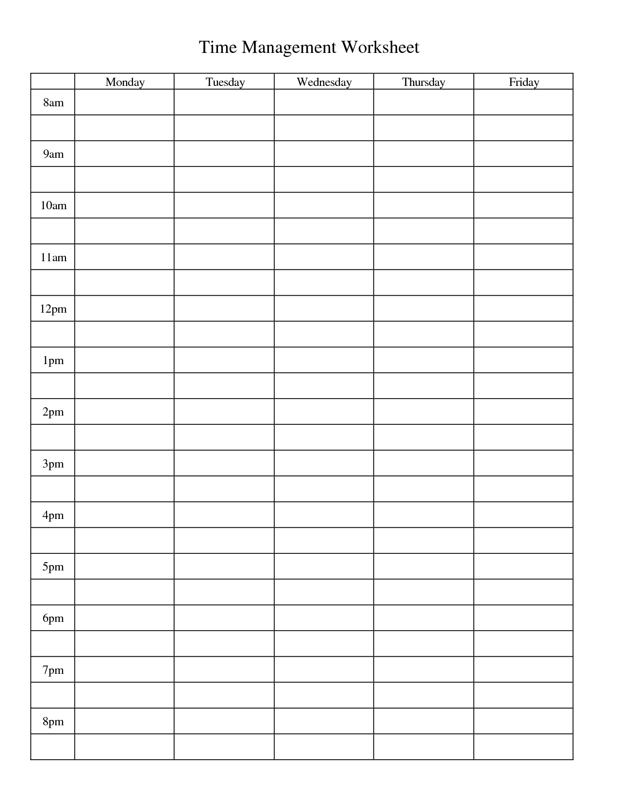 Time Management Worksheet Pdf Google Search Organization Time