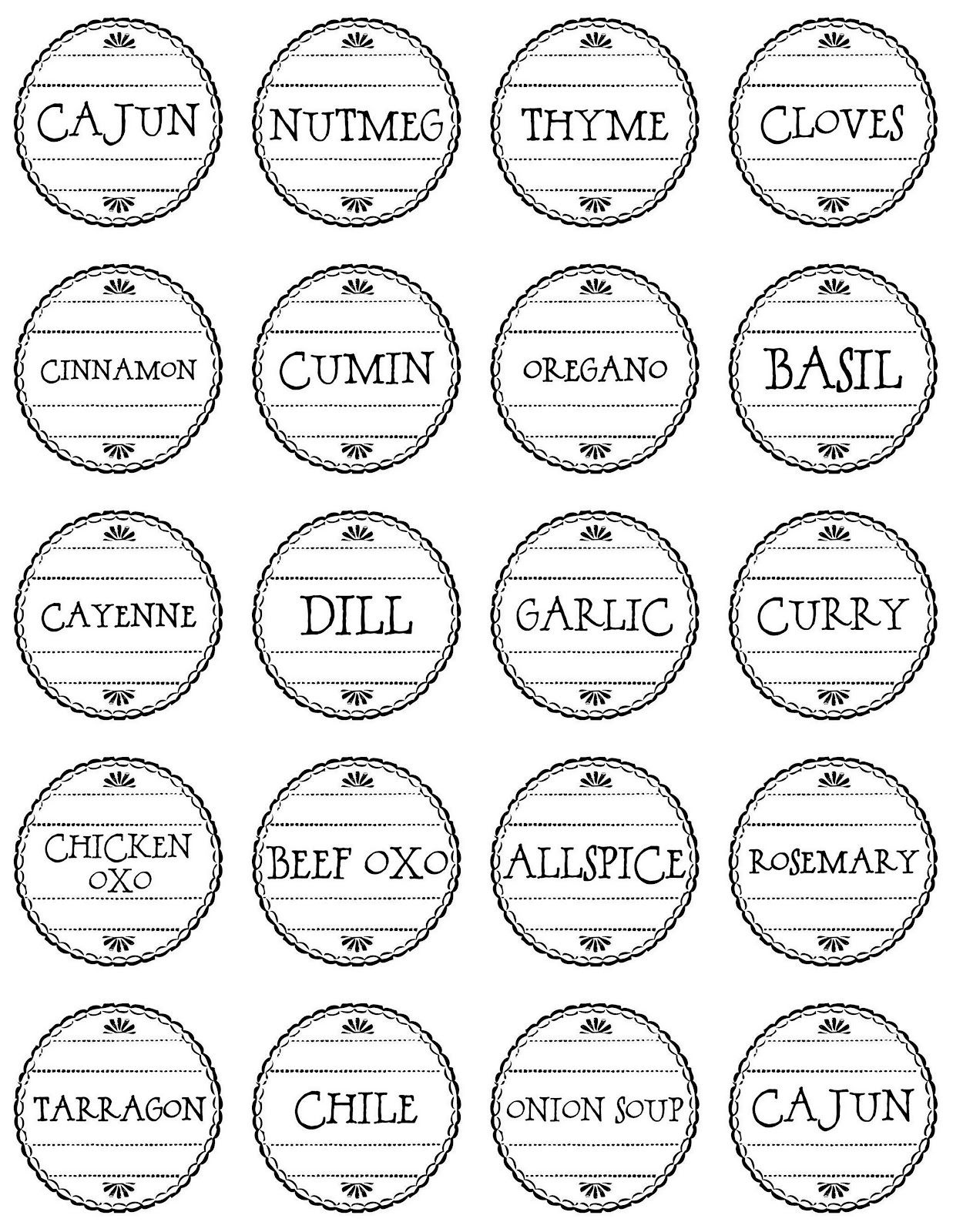 To A Pretty Life: Pretty Spice Labels | Free Printable Spice Labels - Free Printable Spice Labels