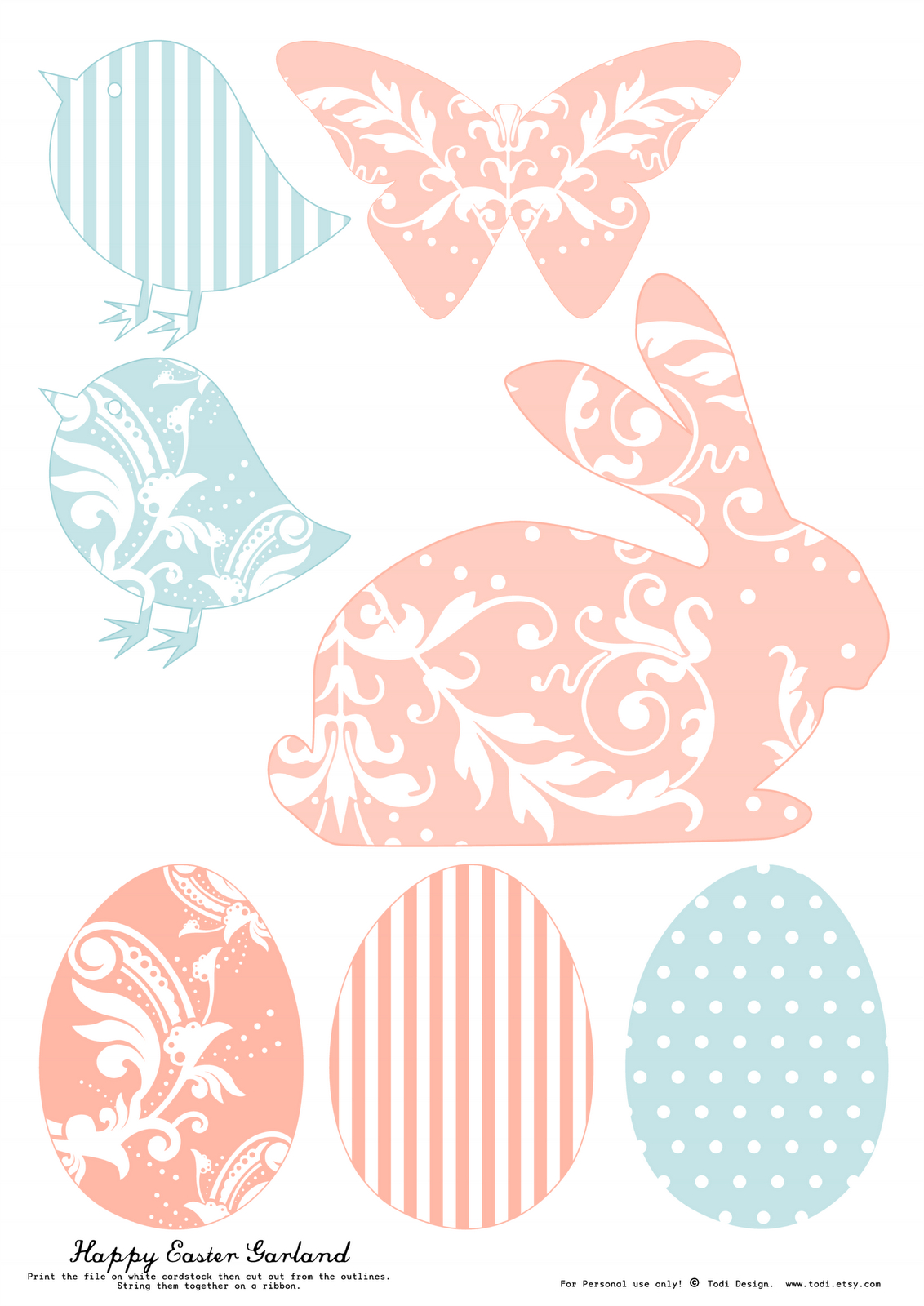 Todi: Free Printables For Easter Decoration. Th Print Used For This - Free Printable Easter Bunting