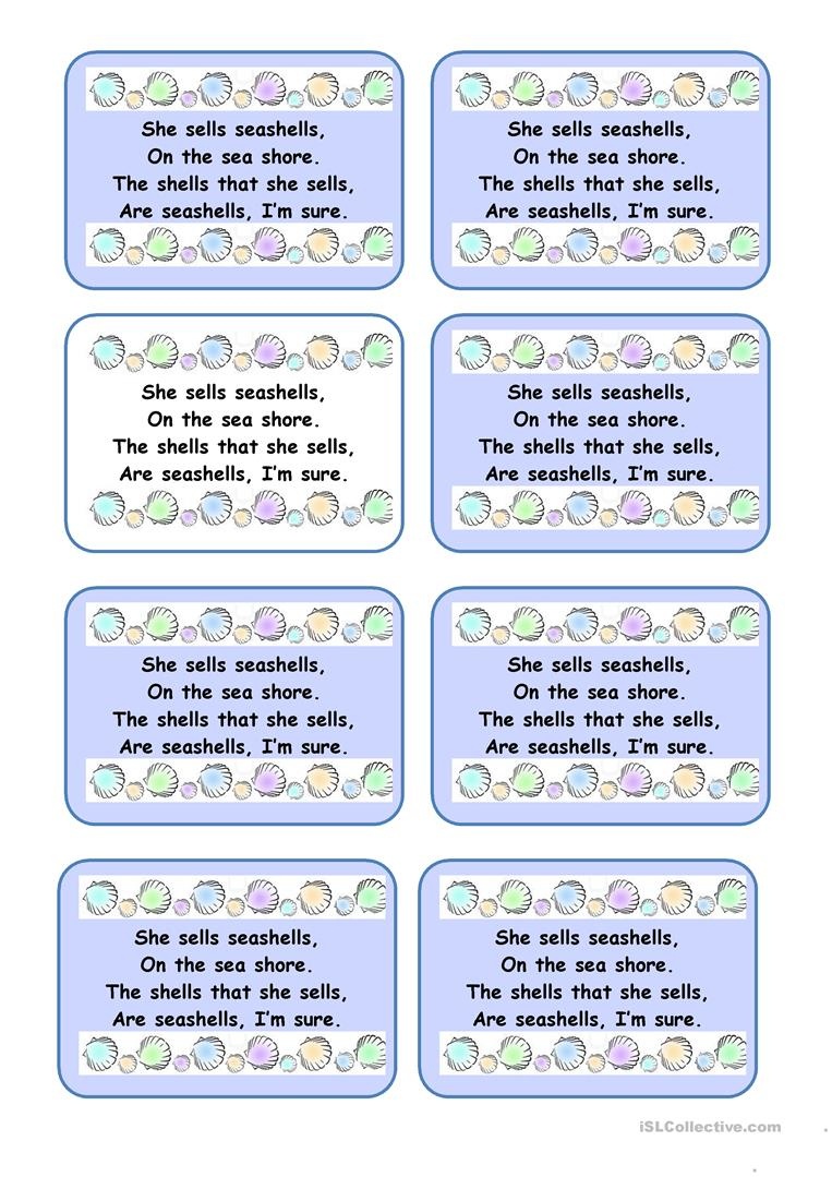 Tongue Twisters Worksheet - Free Esl Printable Worksheets Made - Free Printable Tongue Twisters