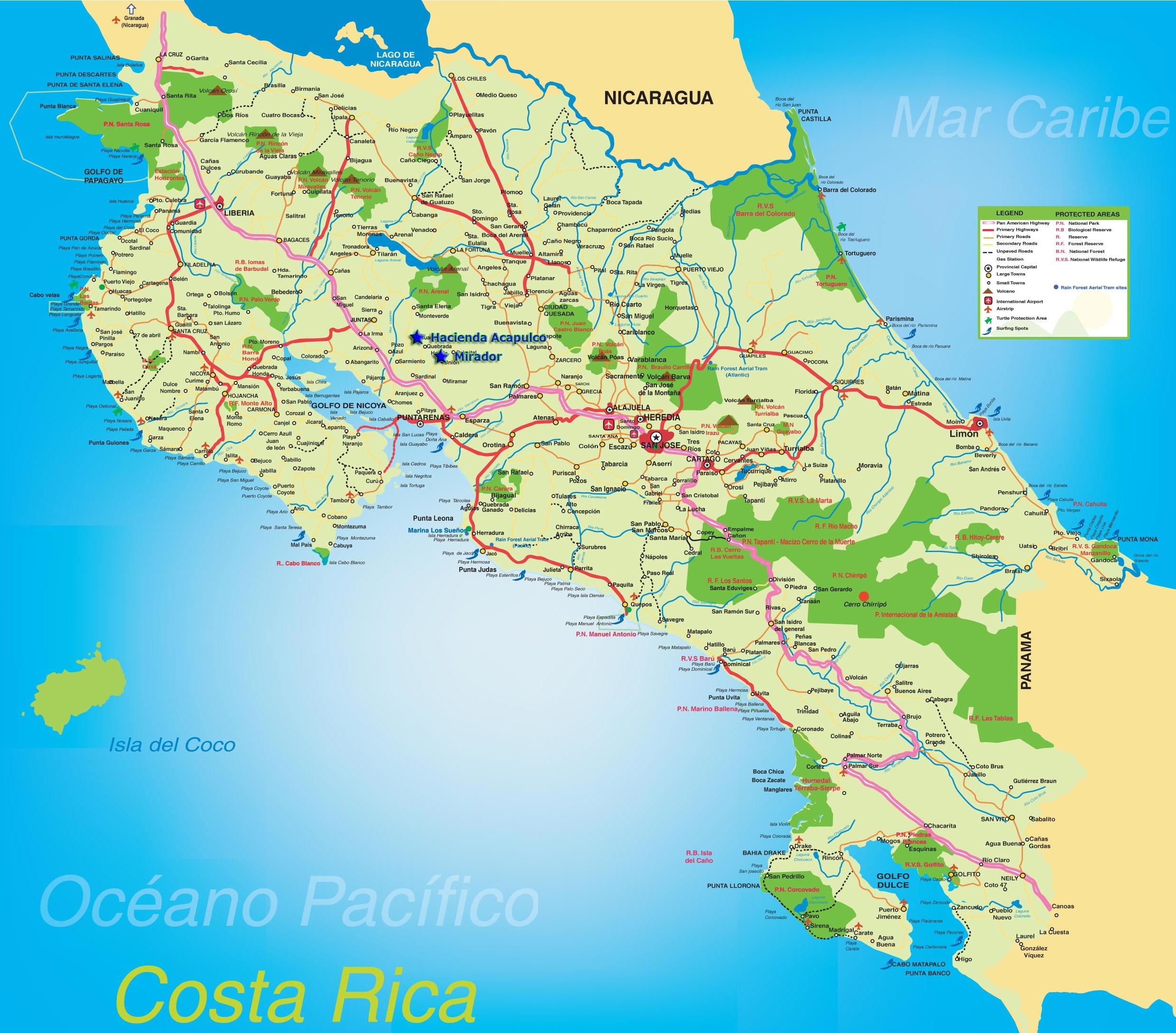 Printable Map Of Costa Rica Printable Templates