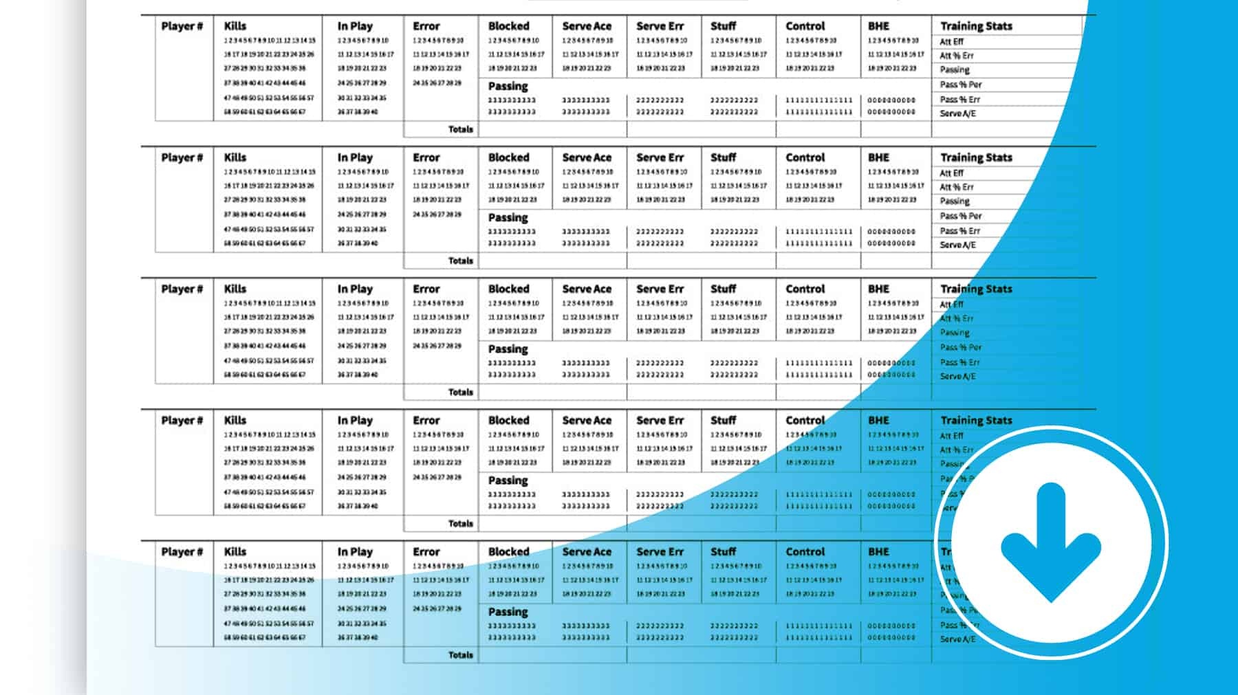 Training Stats Recorder Sheets | The Art Of Coaching Volleyball - Printable Volleyball Stat Sheets Free