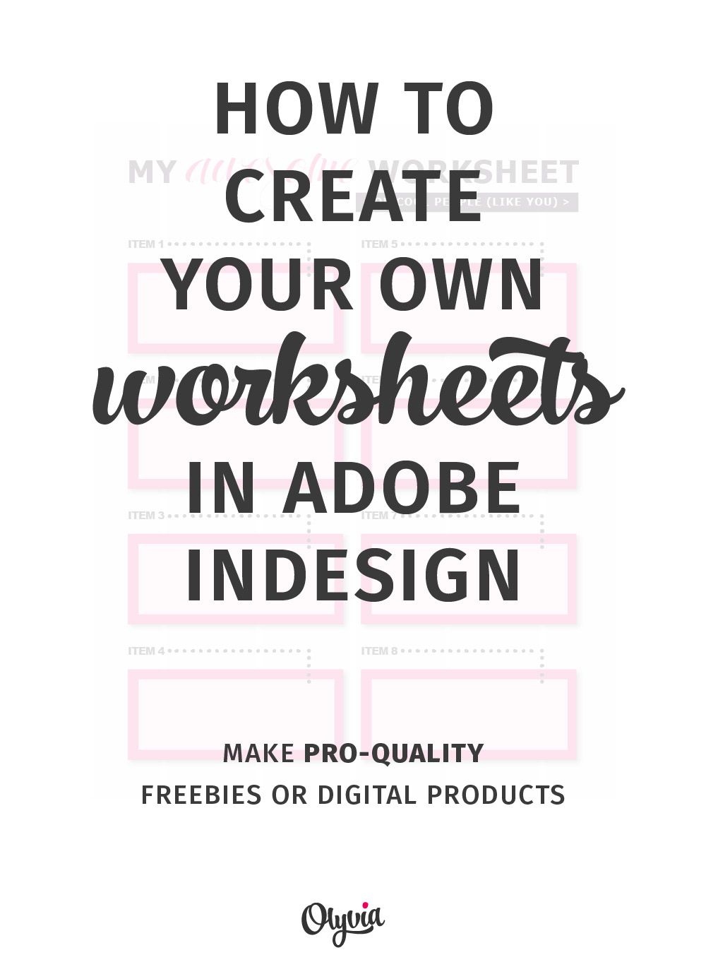 Tutorial: How To Create Your Own Worksheets In Adobe Indesign. (Also - Make Your Own Worksheets Free Printable