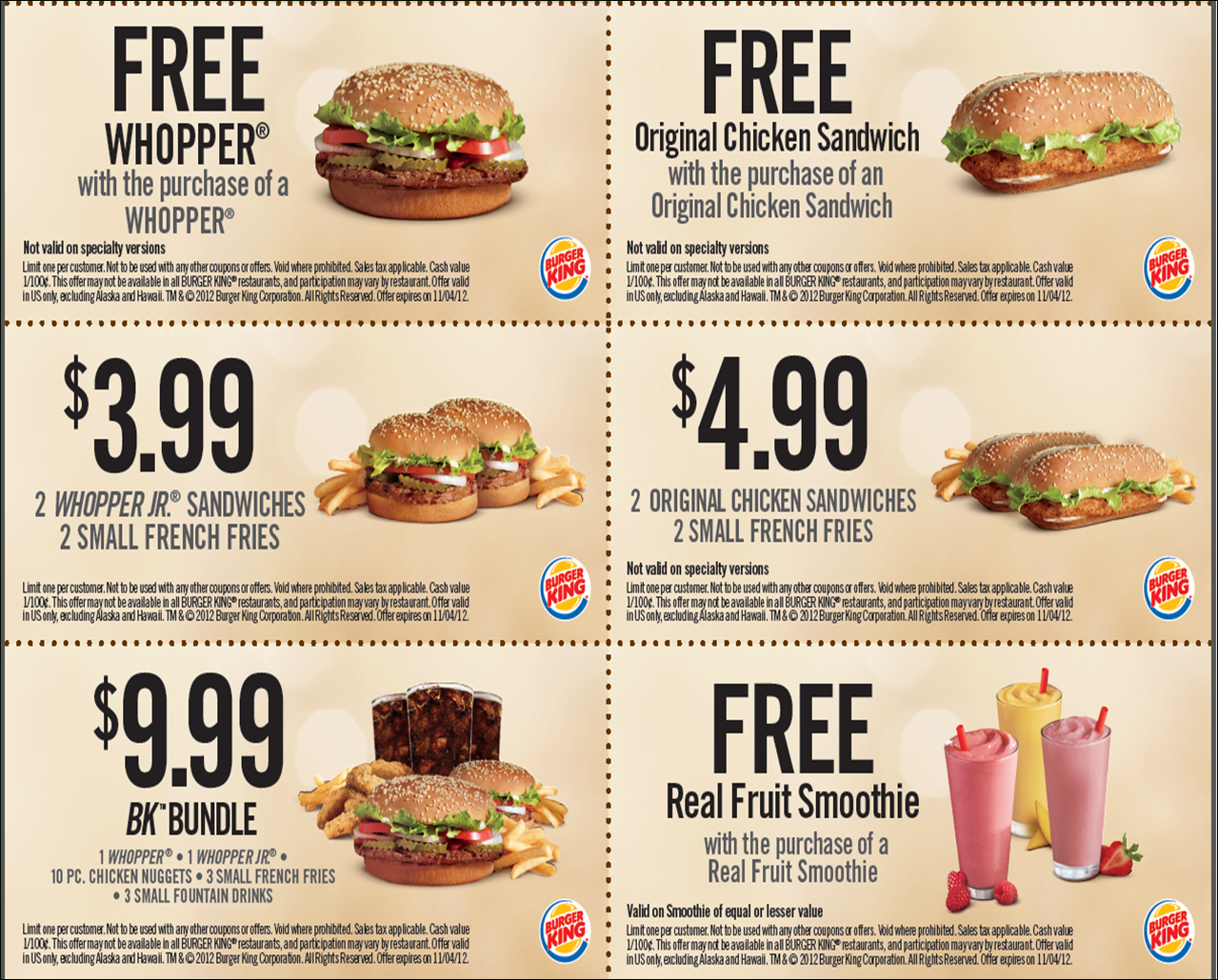 Utah Deal Diva: Helping Utah Families Live On Less: Bogo Burger King - Bogo Free Coupons Printable