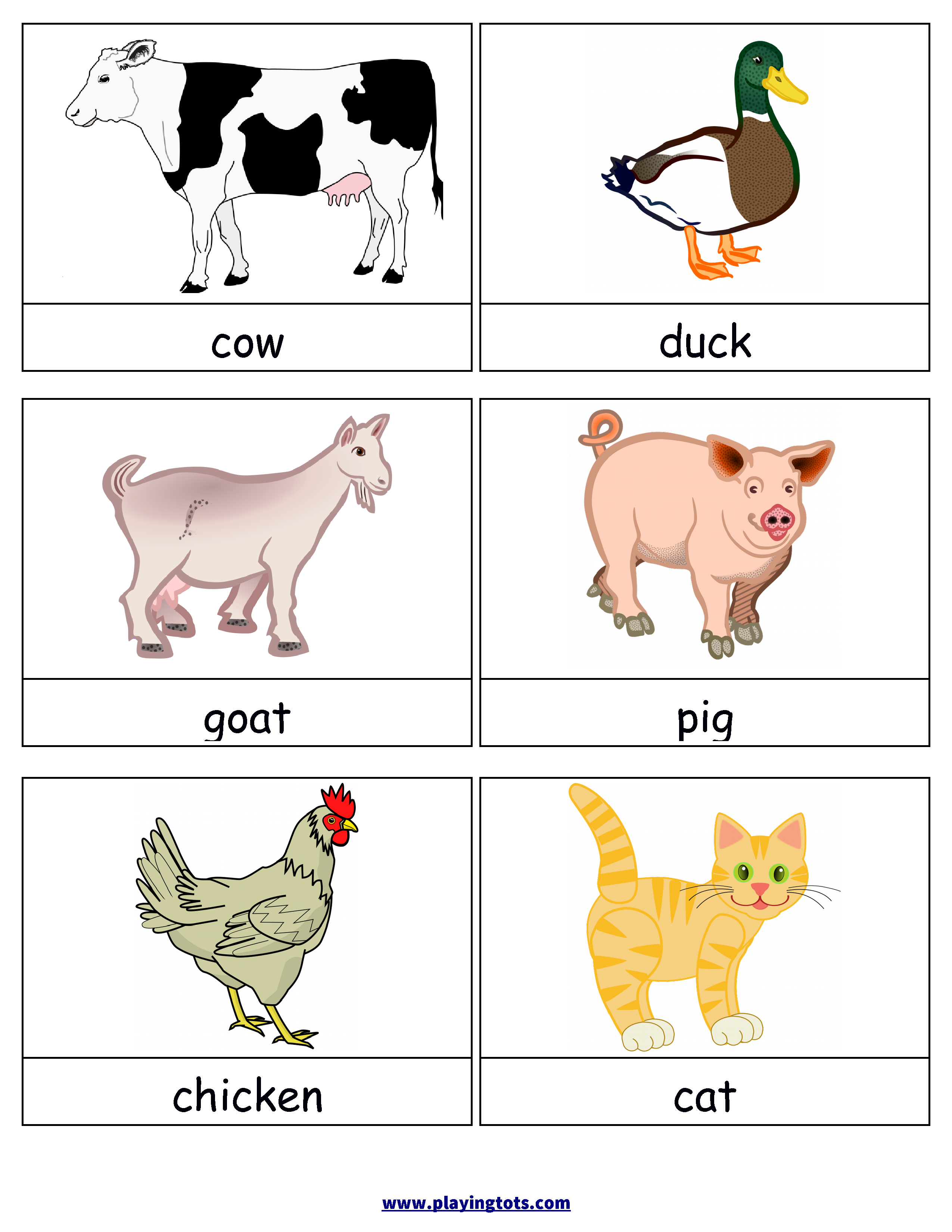 Free Printable Farm Animal Flash Cards Free Printable