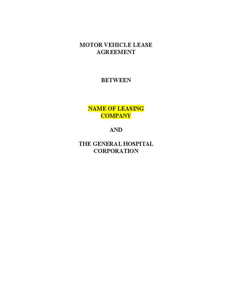 Vehicle Lease Agreement Template Free Download - Free Printable Vehicle Lease Agreement