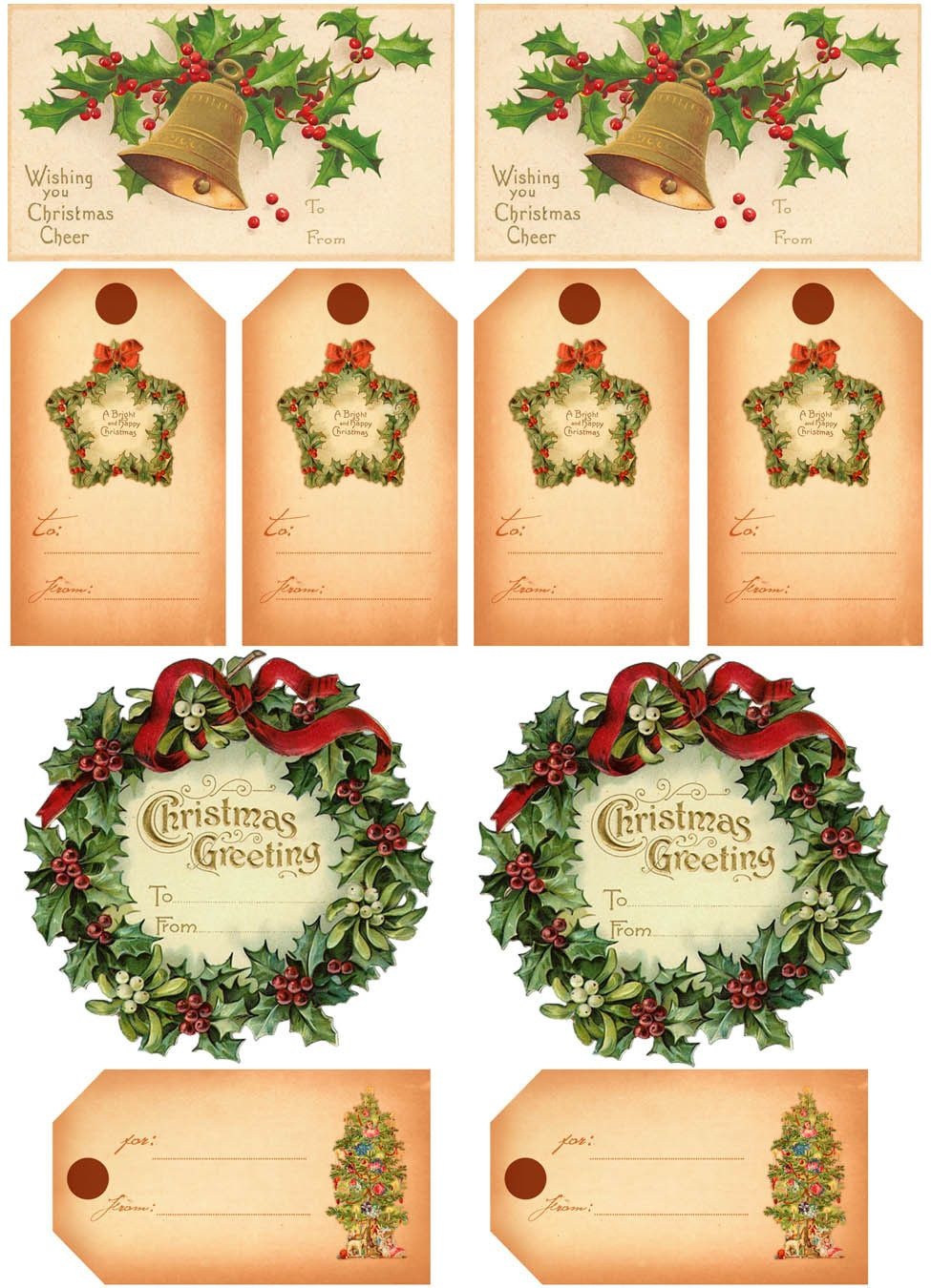 Vintage Christmas Gift Tags | Vintage Printables | Christmas Gift - Free Printable Vintage Christmas Clip Art