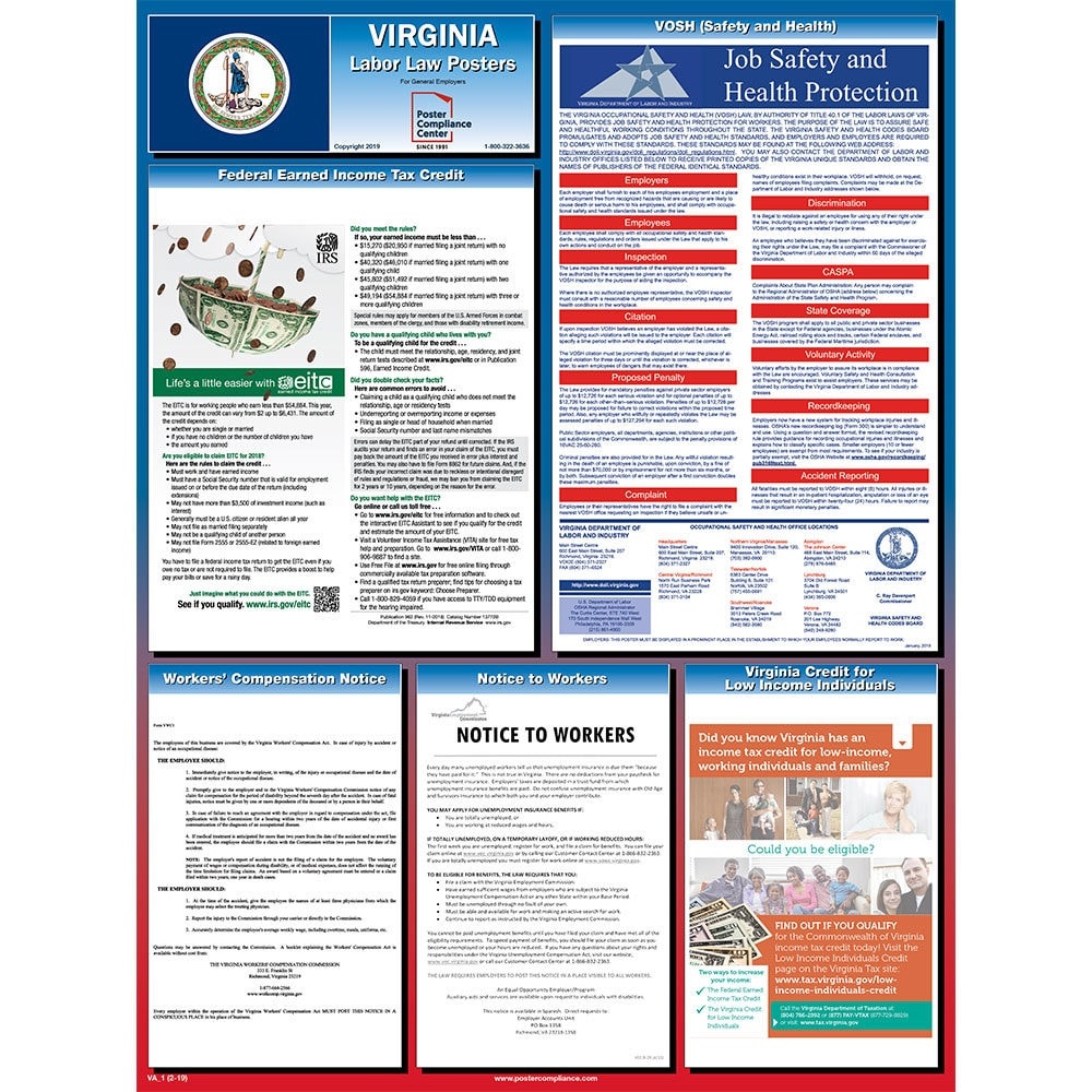 Virginia Labor Law Posters For 2019 | Poster Compliance Center - Free Printable Osha Posters