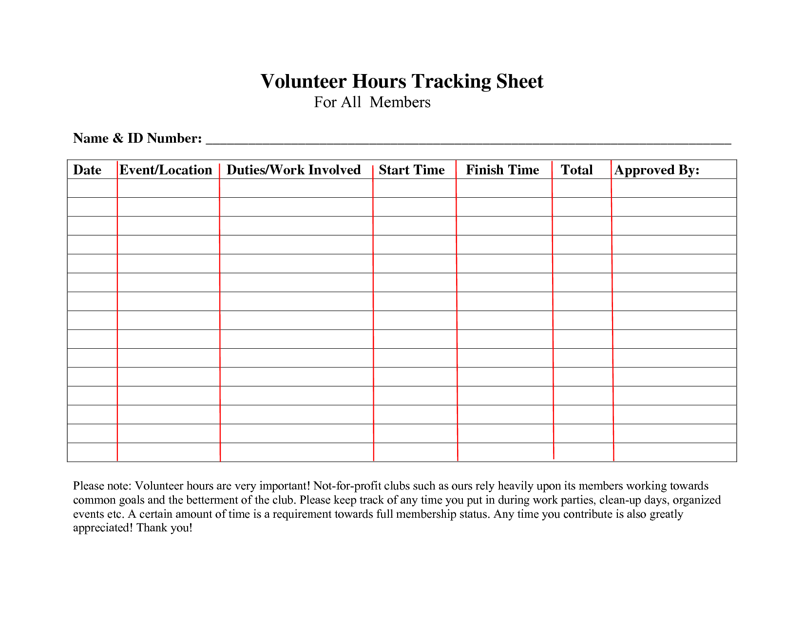 blank volunteer application form templates download