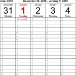 Weekly Calendar 2019 For Word   12 Free Printable Templates   Time Management Forms Free Printable