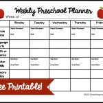 Weekly Preschool Planner {Free Printable}   Free Printable Preschool Lesson Plans
