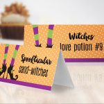 Witch Party Food Labels Halloween Party Table Tents Place Cards | Etsy   Free Printable Halloween Place Cards