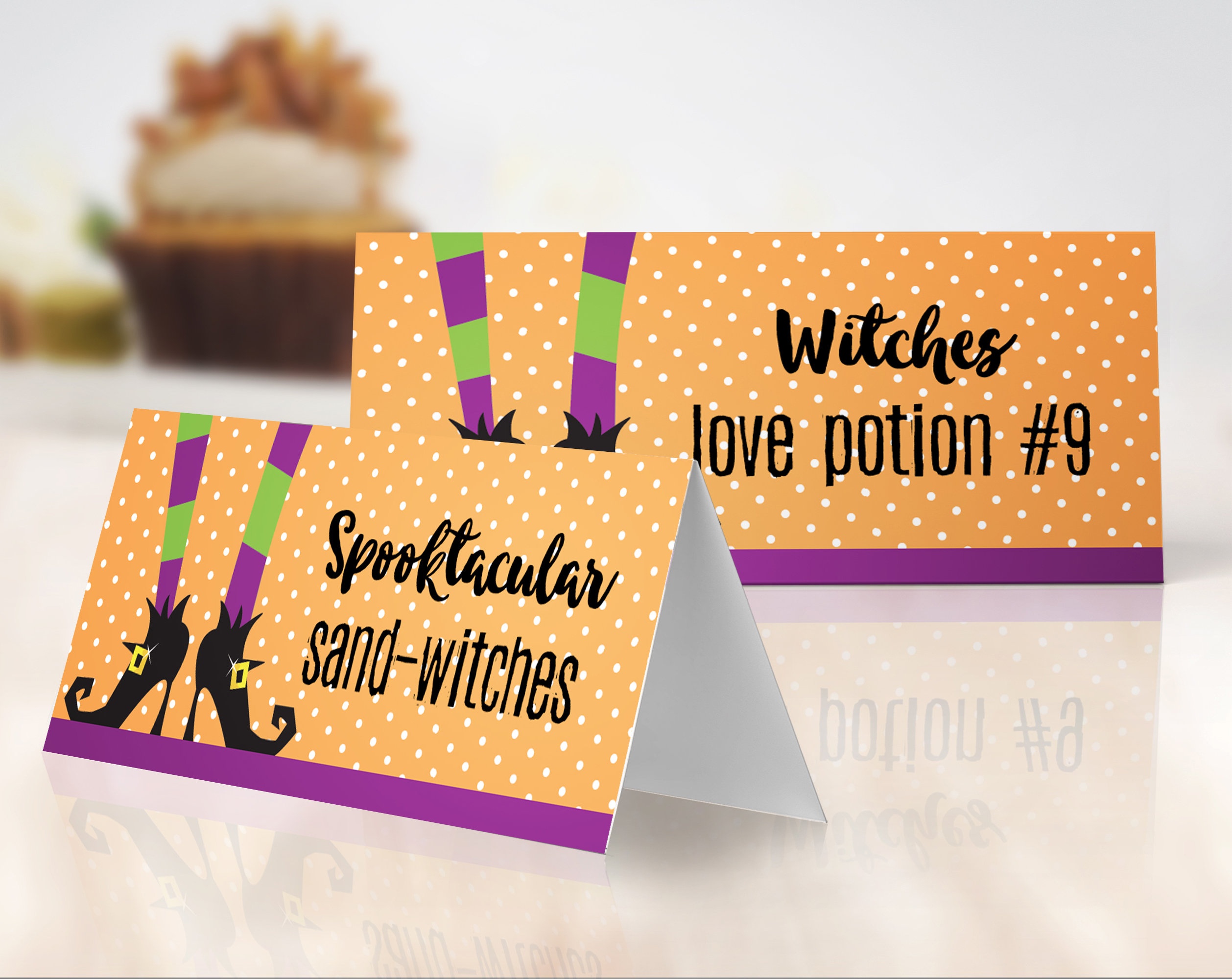 Witch Party Food Labels Halloween Party Table Tents Place Cards | Etsy - Free Printable Halloween Place Cards