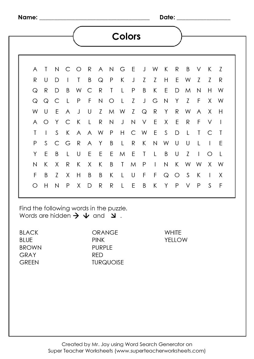 Word Search Puzzle Generator - Free Printable Test Maker For Teachers