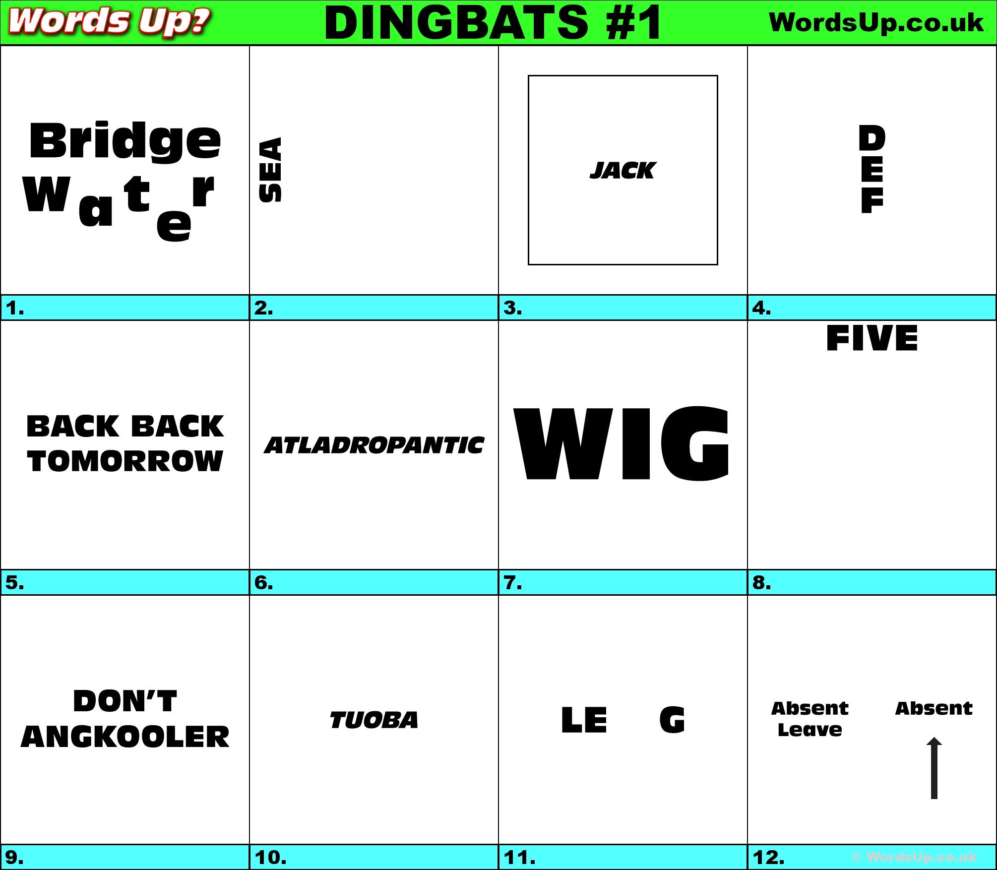 Printable Single Dingbats With Answers